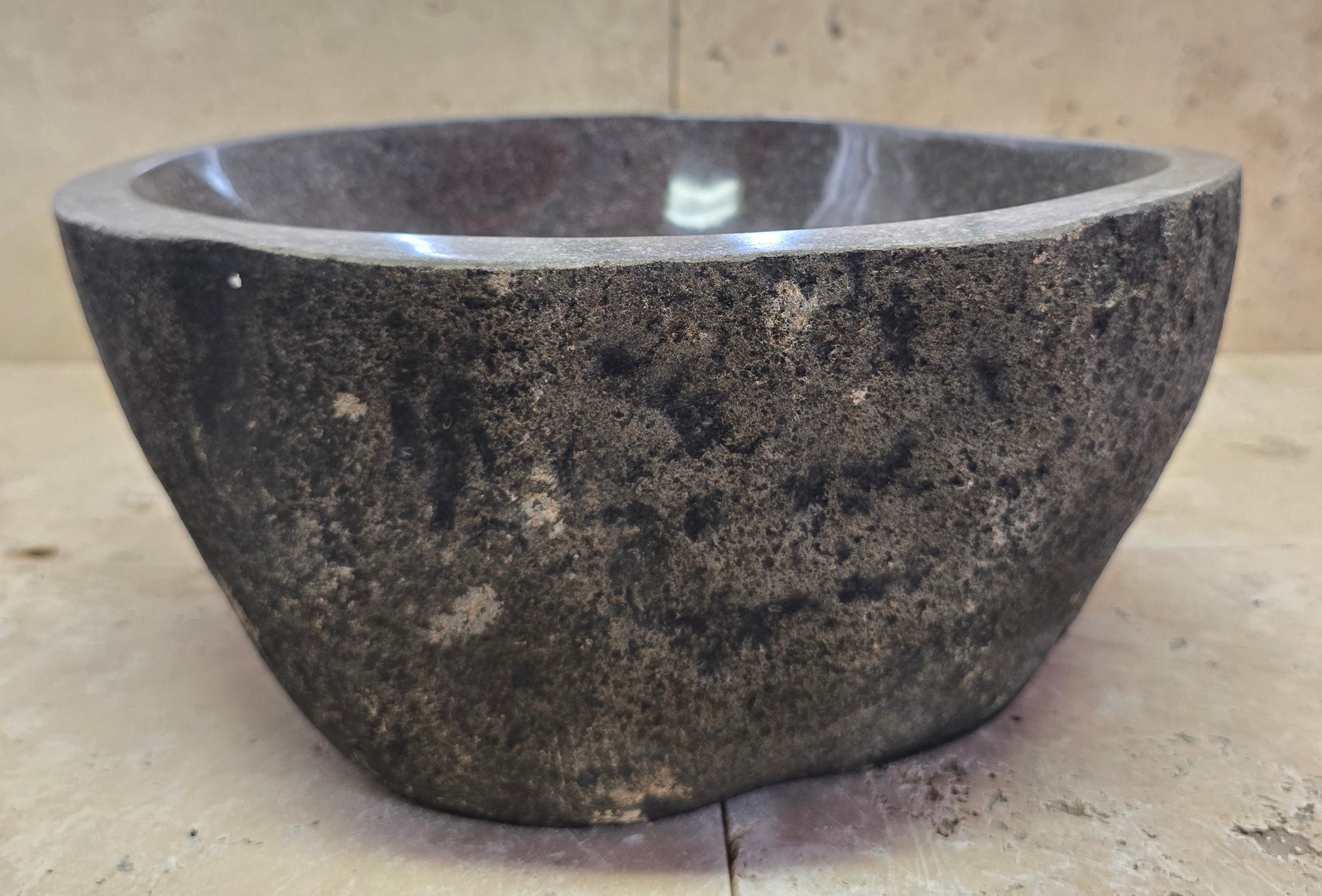 Handmade Natural Oval River Stone  Bathroom Basin  RS 2409028