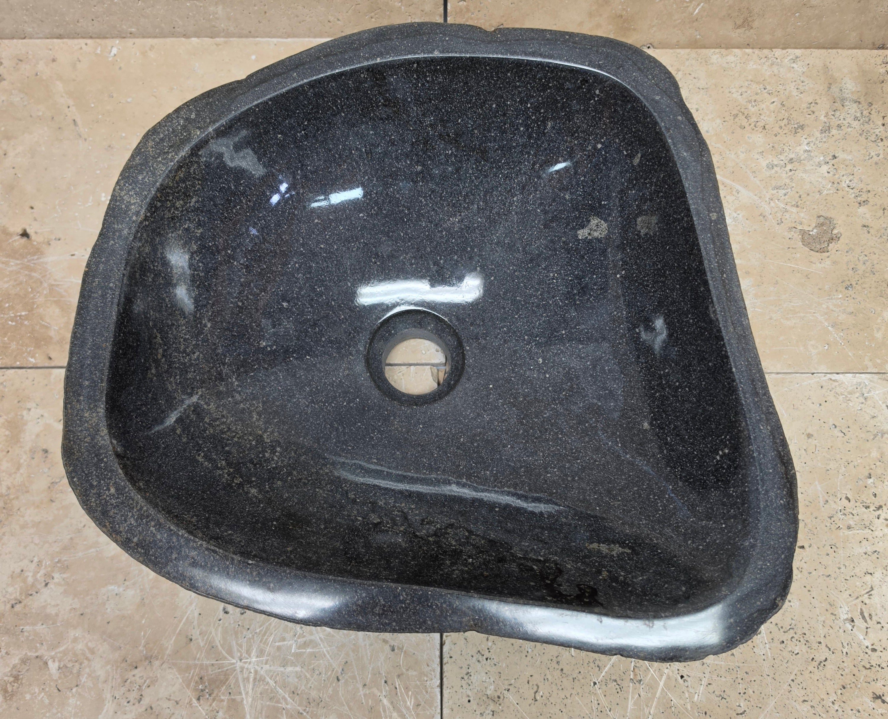 Handmade Natural Oval River Stone  Bathroom Basin  RS 25072053