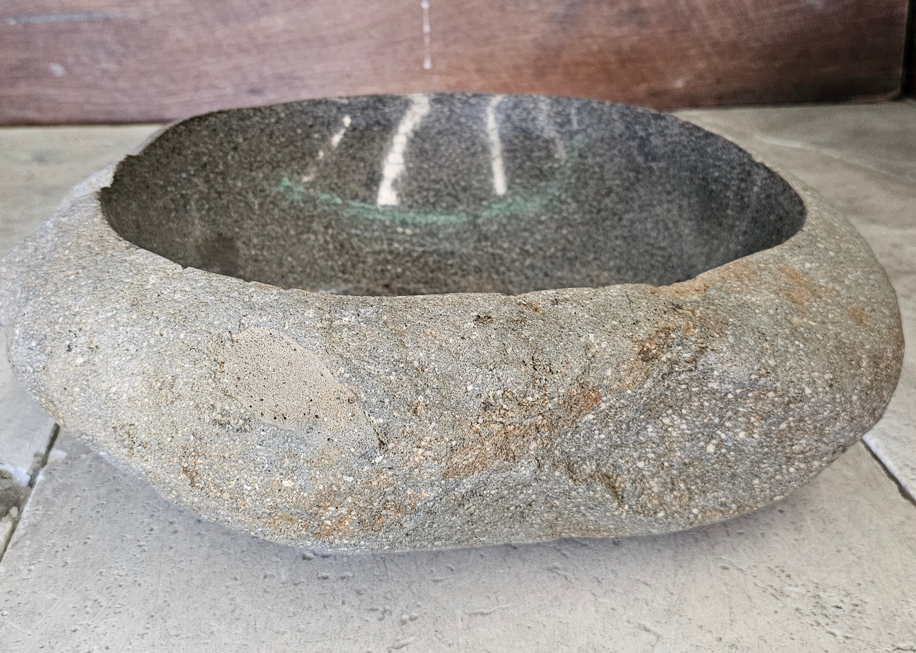 Handmade Natural Oval River Stone  Bathroom Basin  PHM 240908