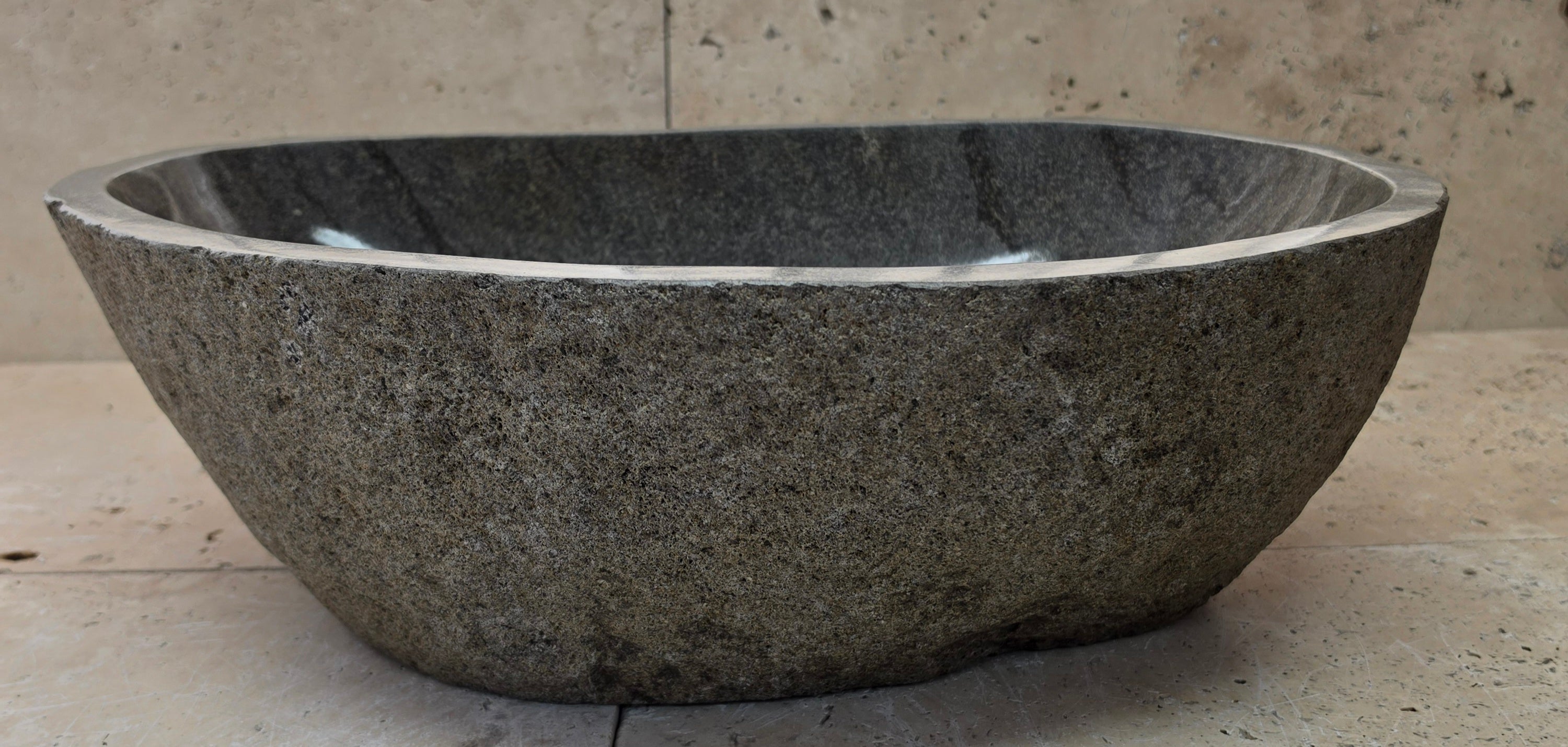 Handmade Natural Oval River Stone  Bathroom Basin  RM 25072099