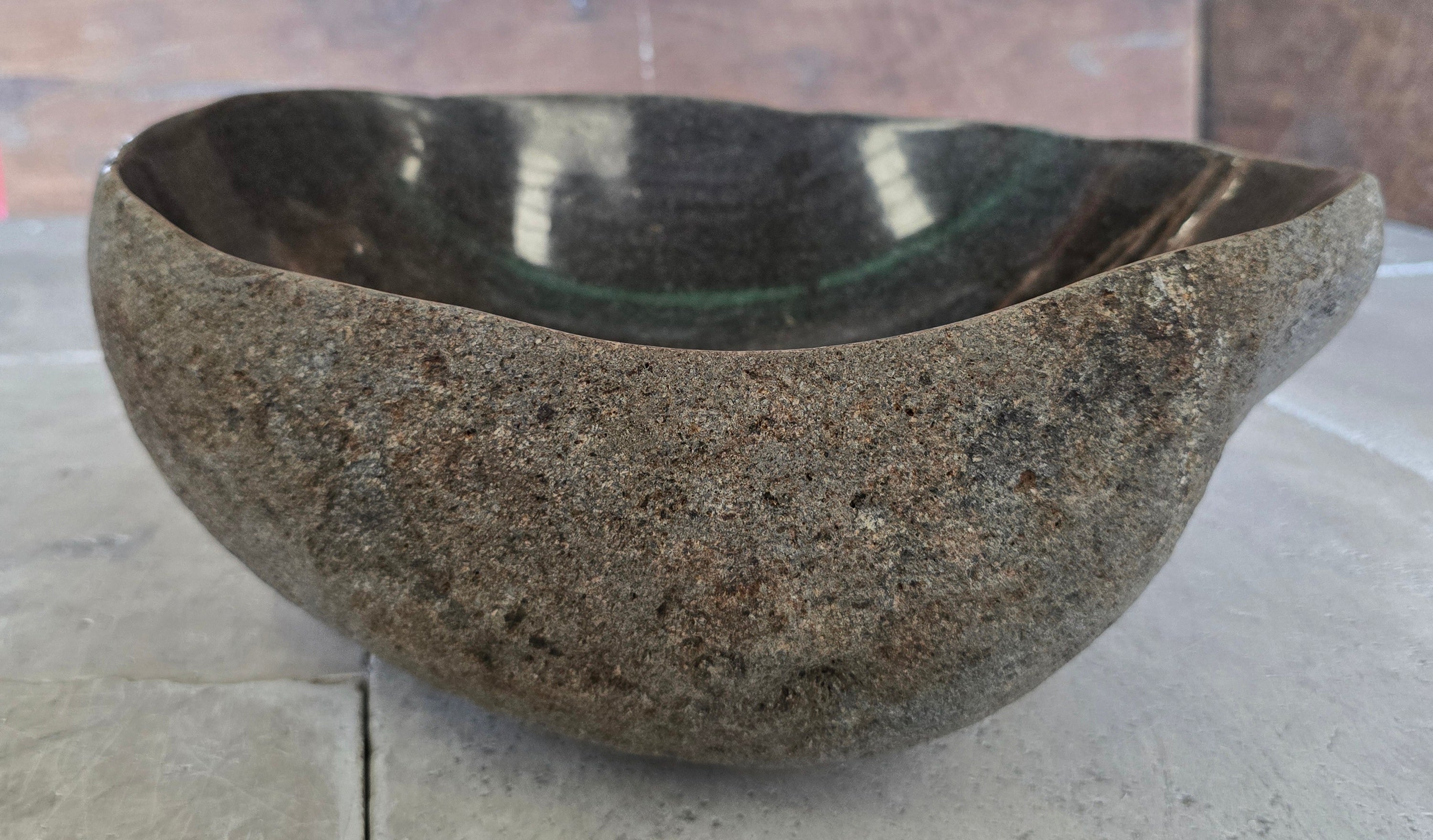 Handmade Natural Oval River Stone  Bathroom Basin  RVS 2409092