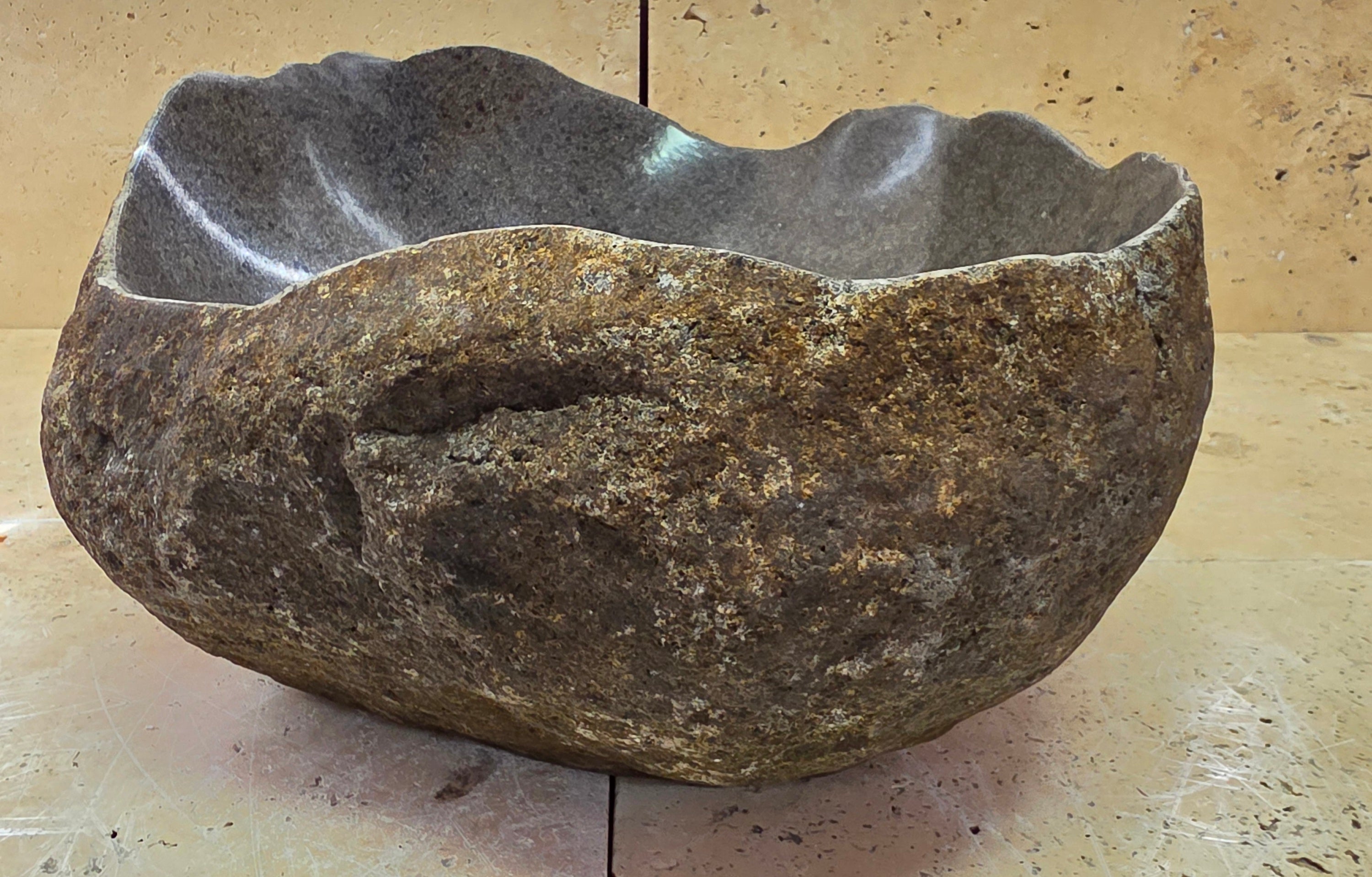 Handmade Natural Oval River Stone  Bathroom Basin  RVS 2409015