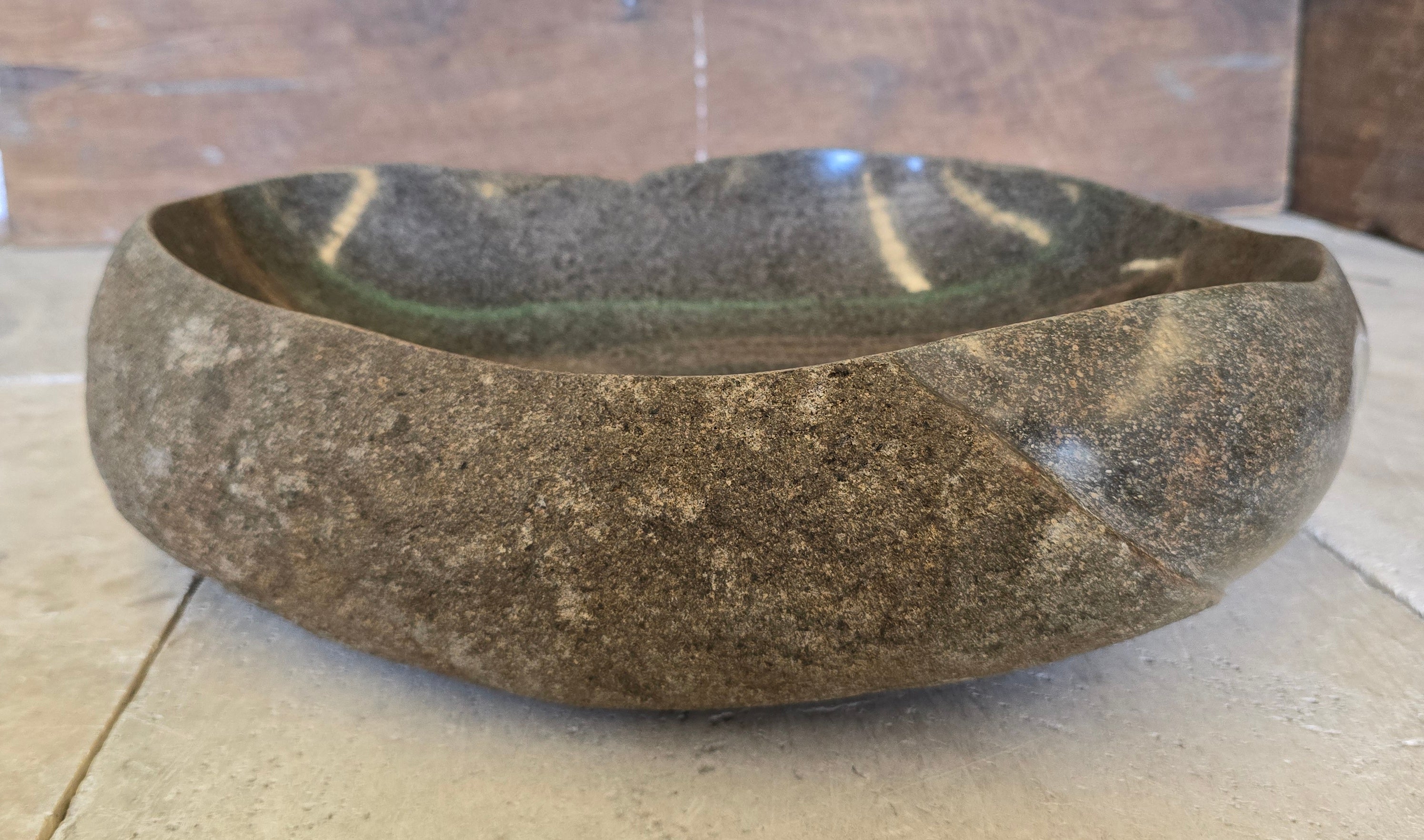 Handmade Natural Oval River Stone  Bathroom Basin  PHM 240915