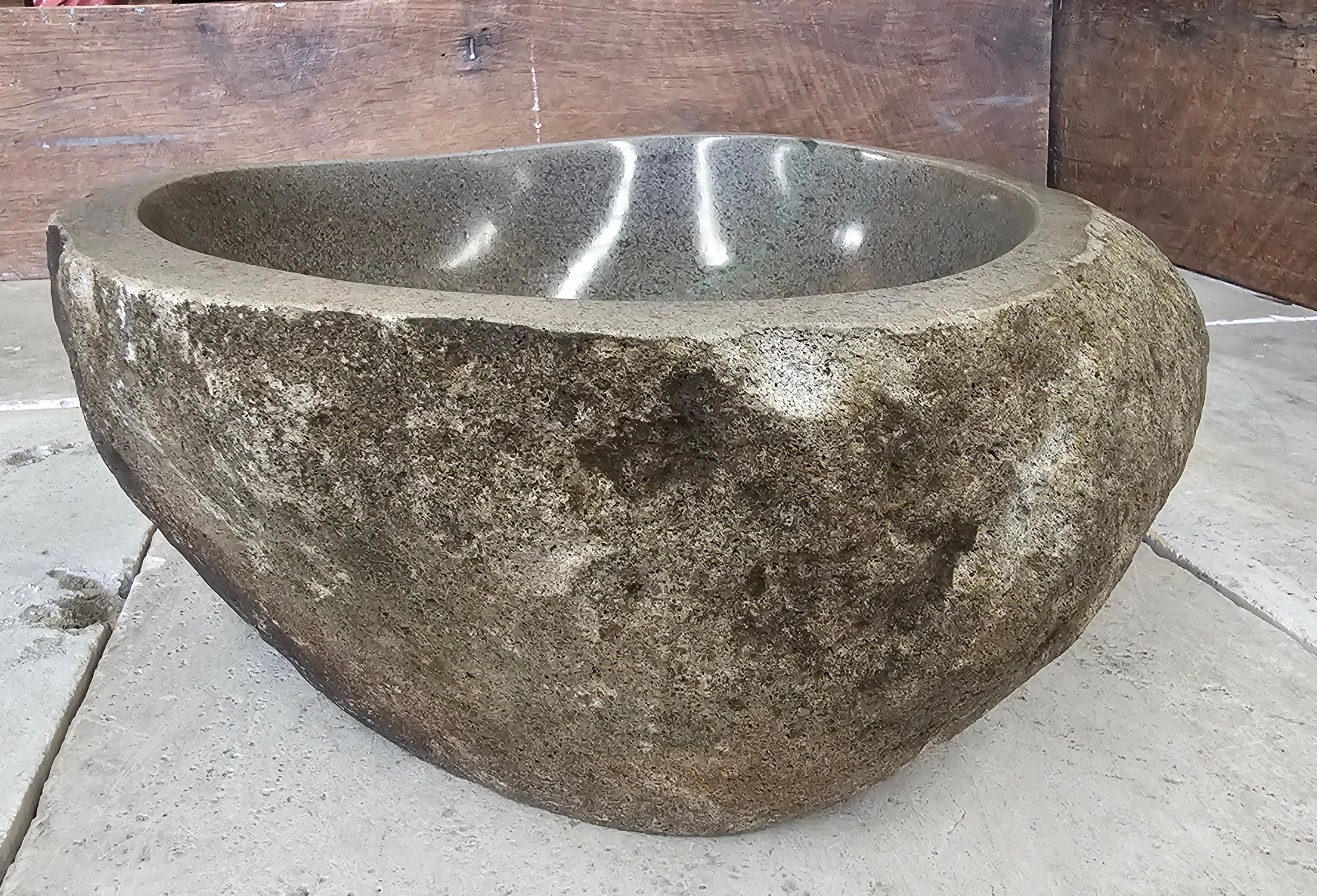 Handmade Natural Oval River Stone  Bathroom Basin  RM 2409023
