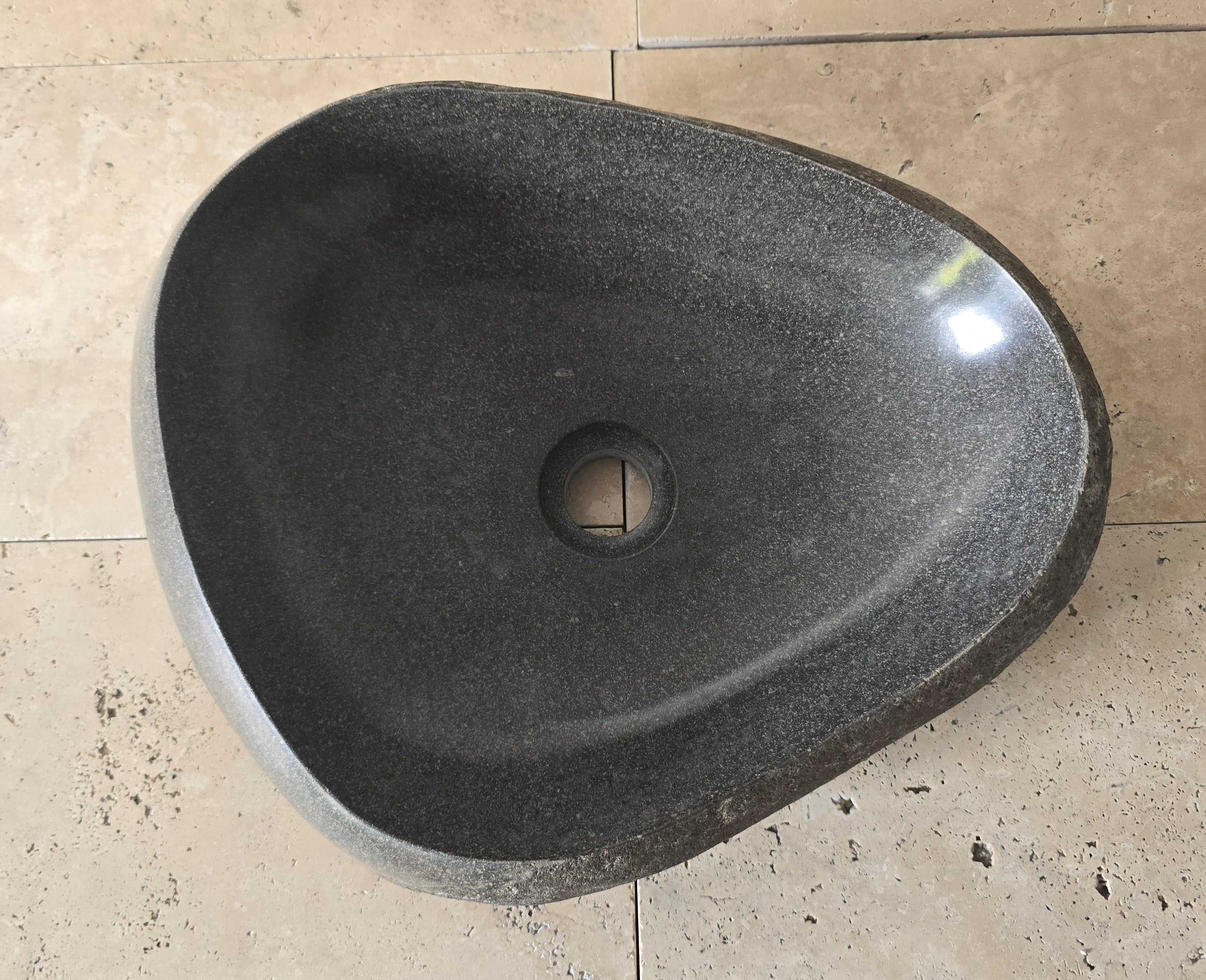 Handmade Natural Oval River Stone  Bathroom Basin  PHM 240905