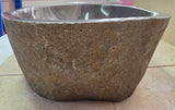 Handmade Natural Oval River Stone  Bathroom Basin  RM 25072013