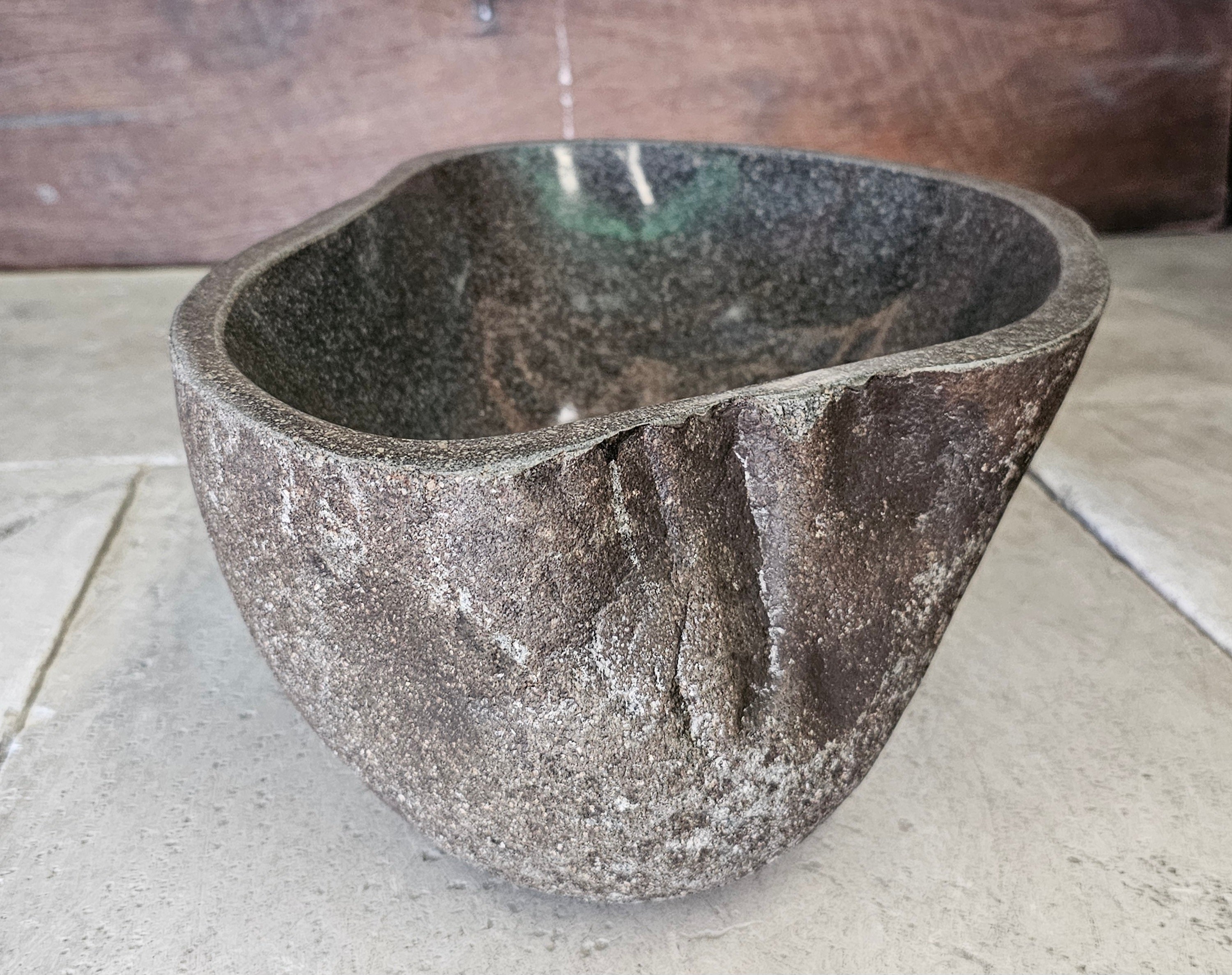 Handmade Natural Oval River Stone  Bathroom Basin  RM 2409136