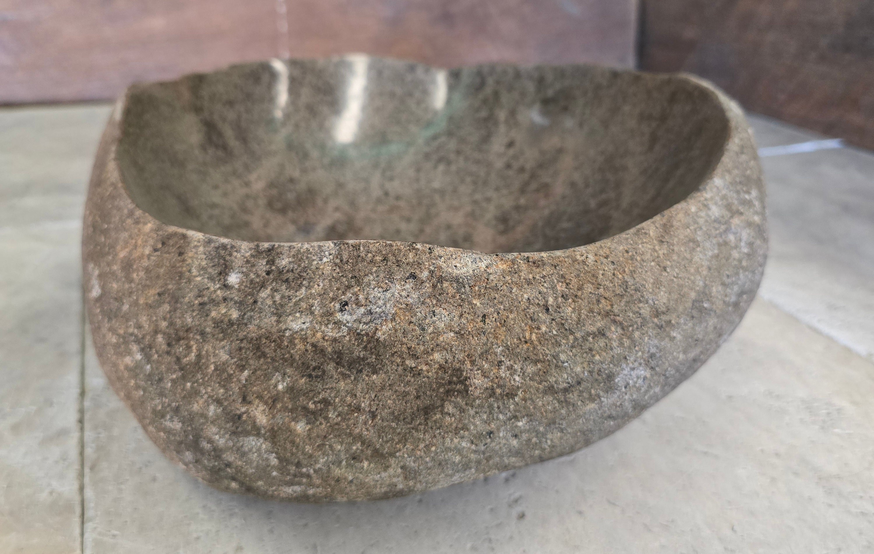 Handmade Natural Oval River Stone  Bathroom Basin  RVM 2409044