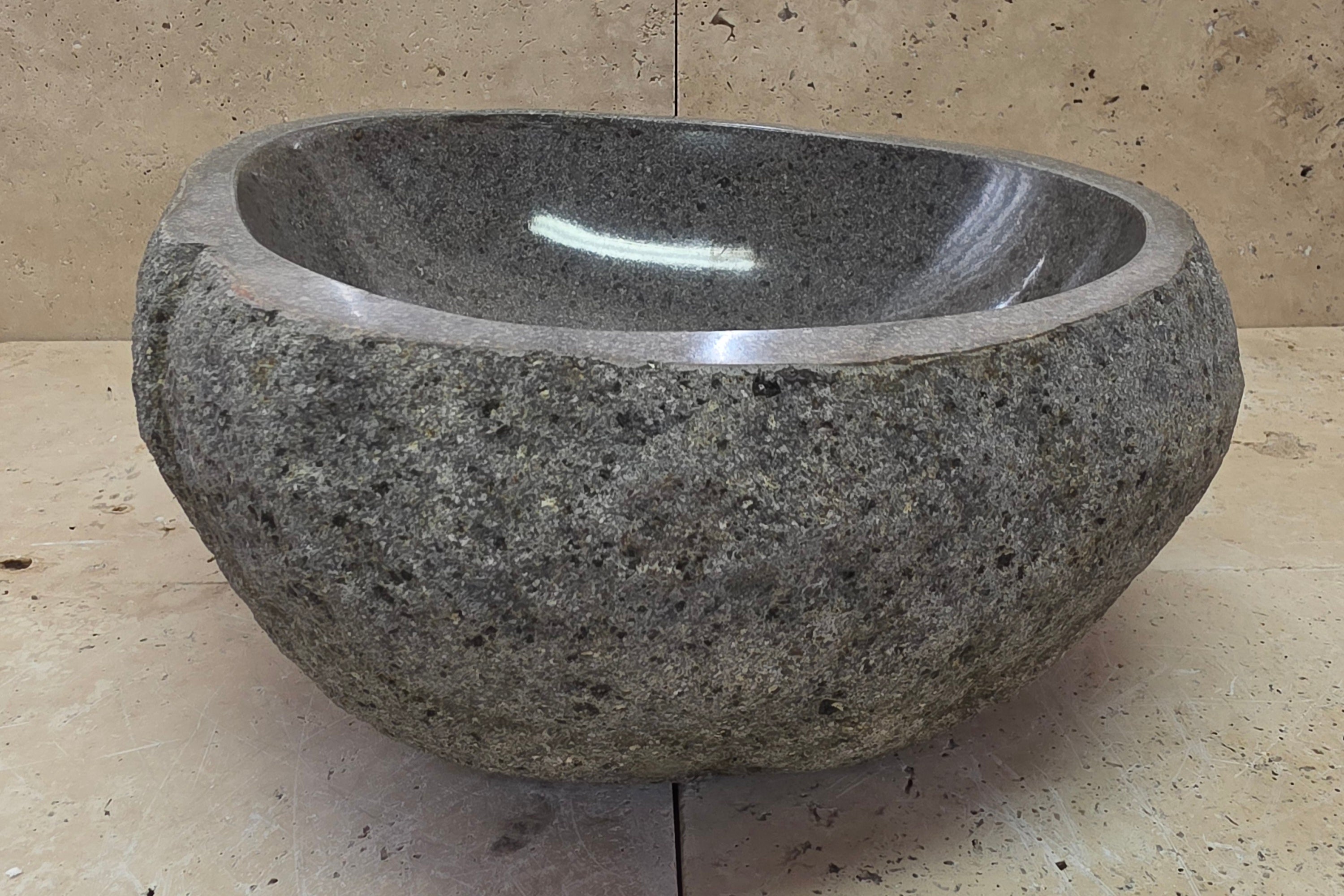 Handmade Natural Oval River Stone  Bathroom Basin  RS 240935