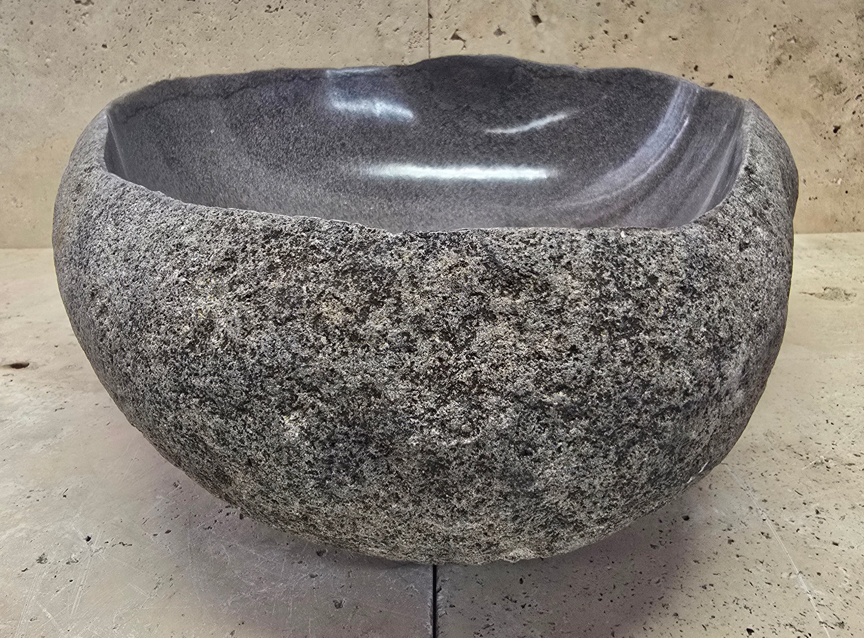 Handmade Natural Oval River Stone  Bathroom Basin  RL 240905