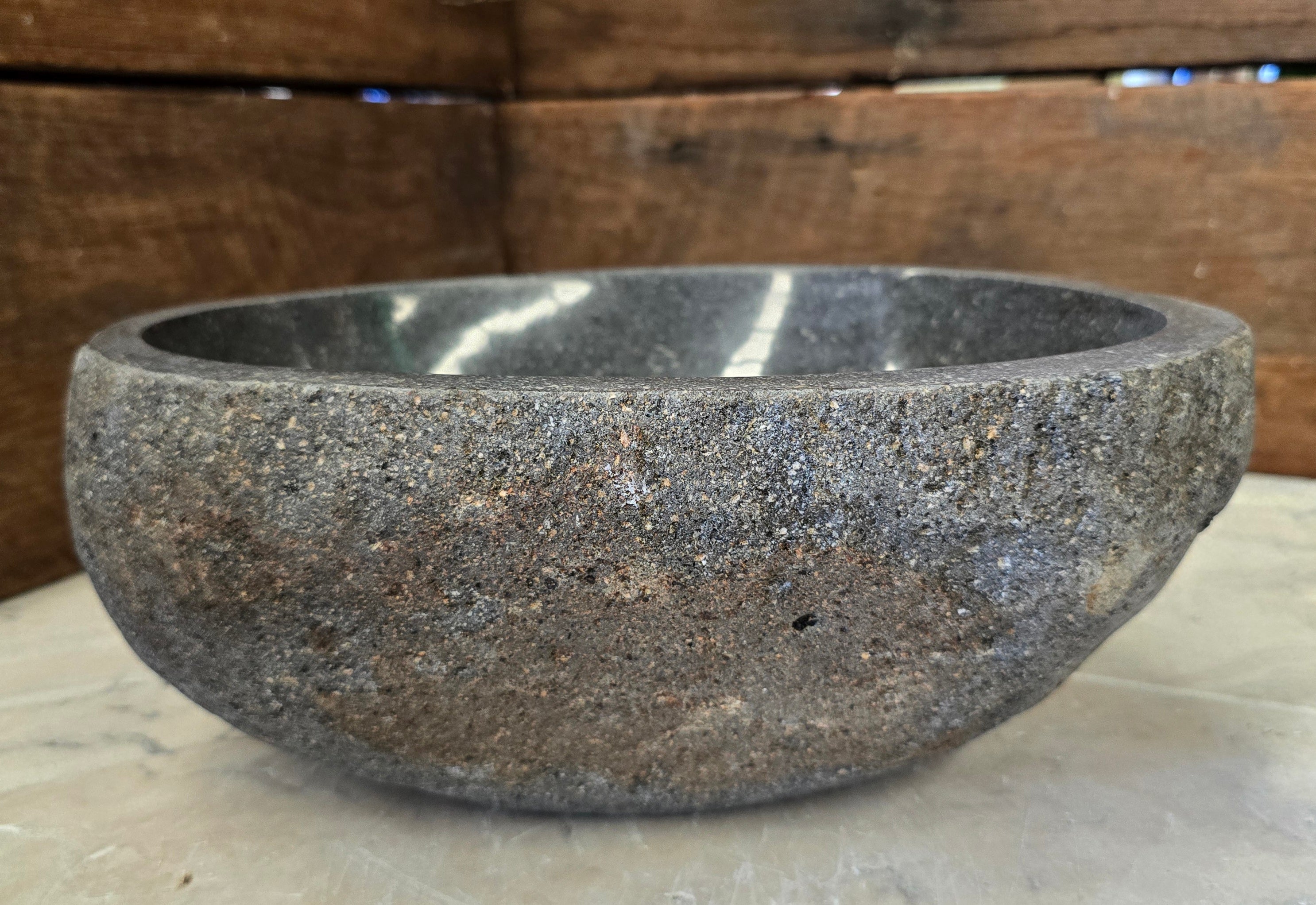 Handmade Natural Oval River Stone  Bathroom Basin  RS 2409079