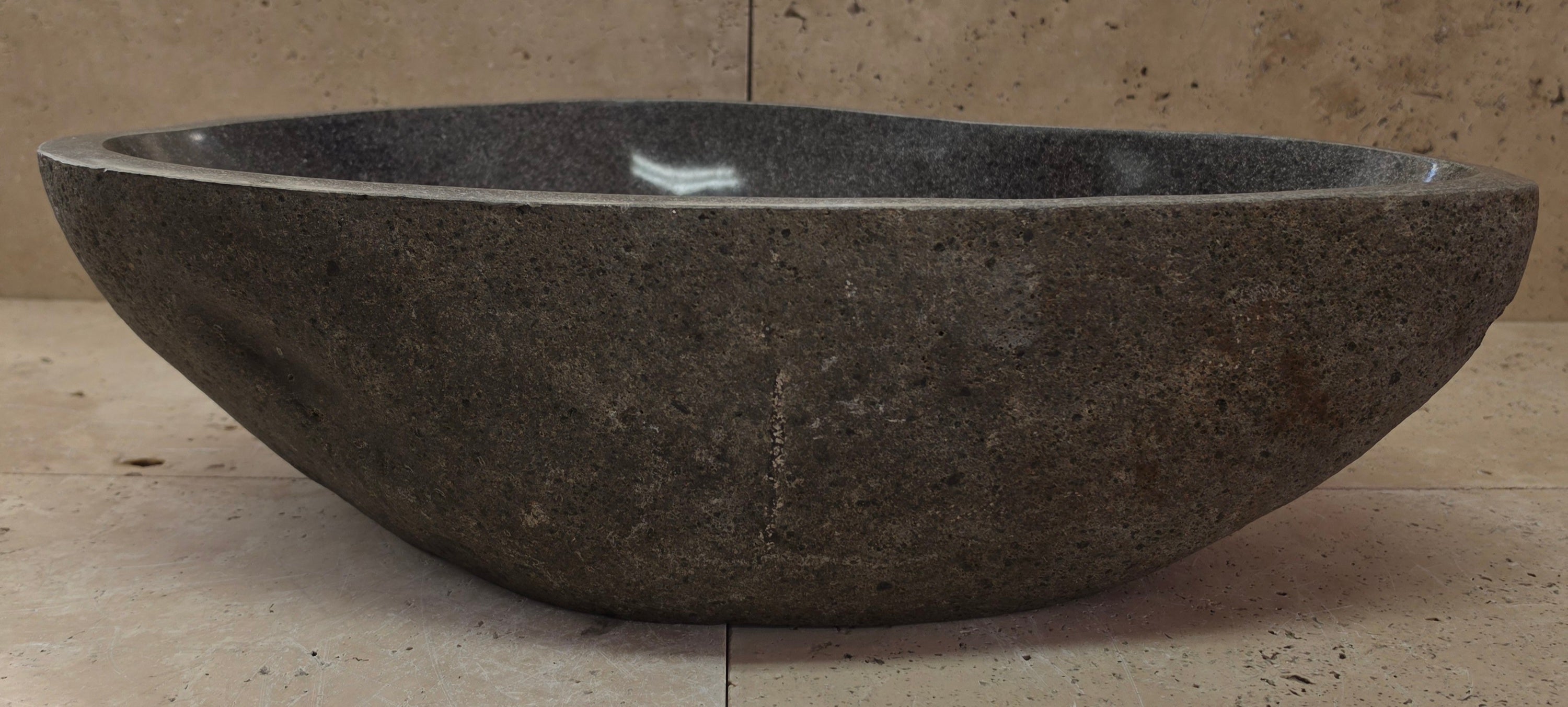 Handmade Natural Oval River Stone  Bathroom Basin  RL 25072049