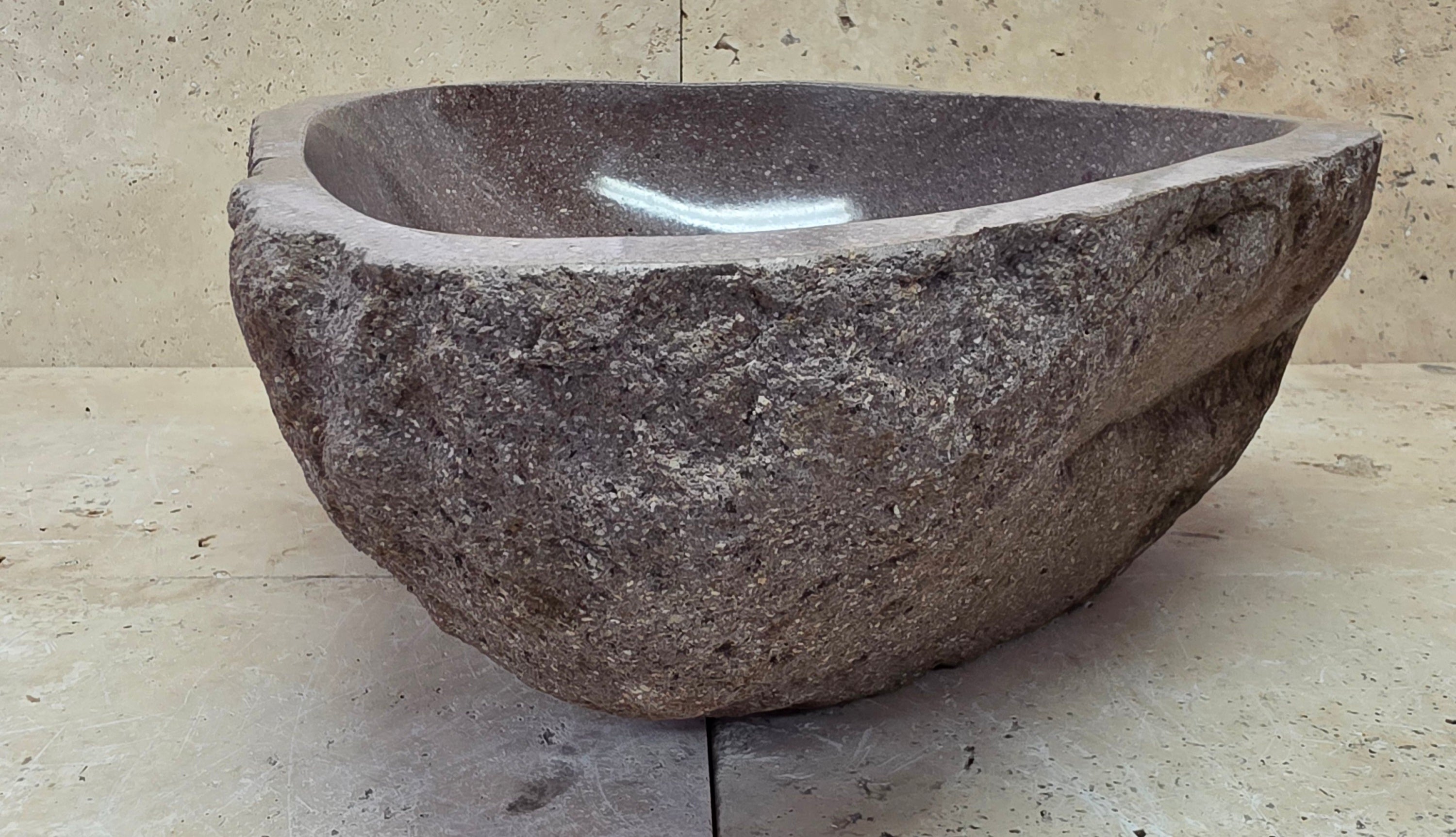 Handmade Natural Oval River Stone  Bathroom Basin  RM 25072044