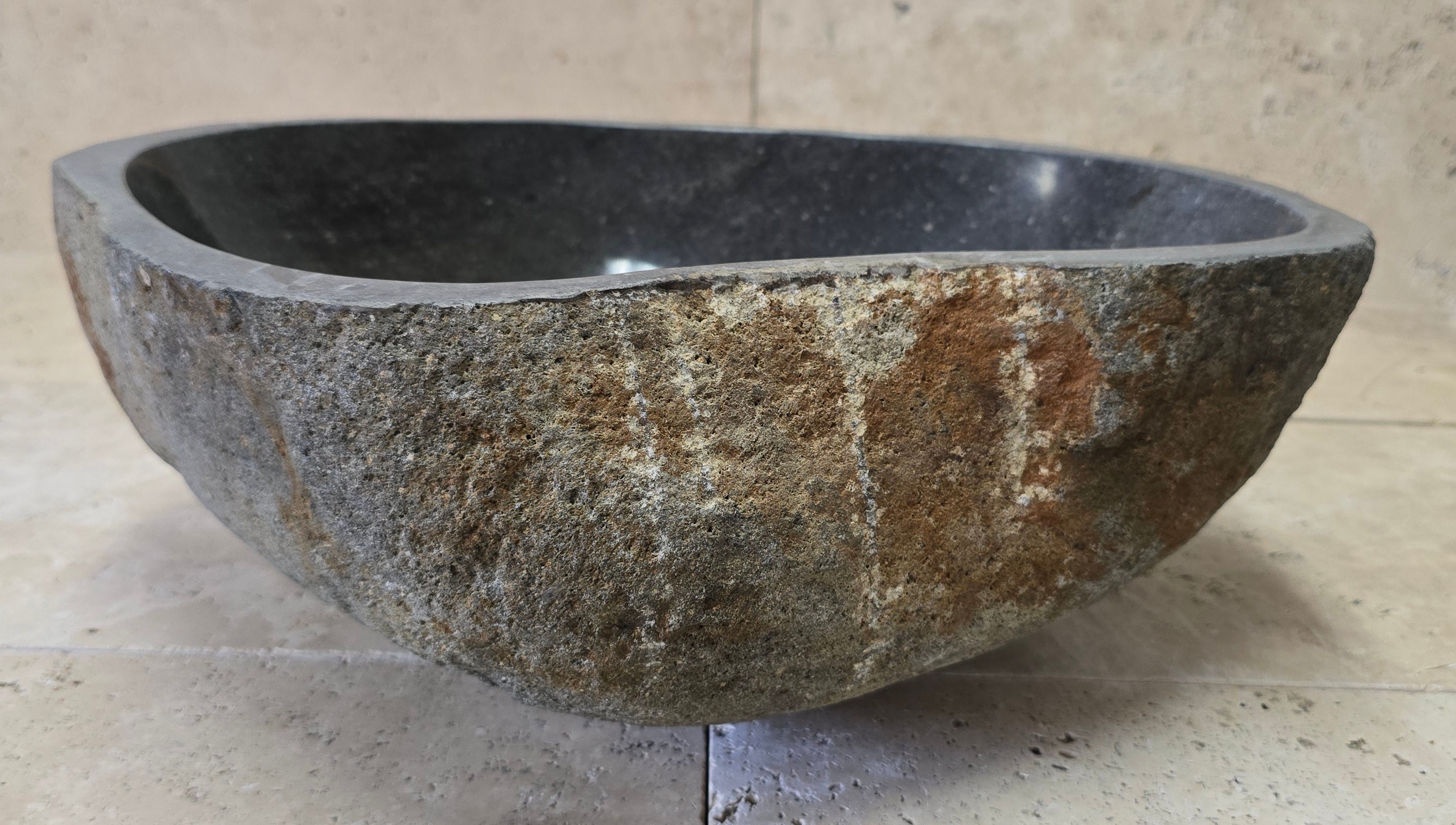 Handmade Natural Oval River Stone  Bathroom Basin  RM 2409032
