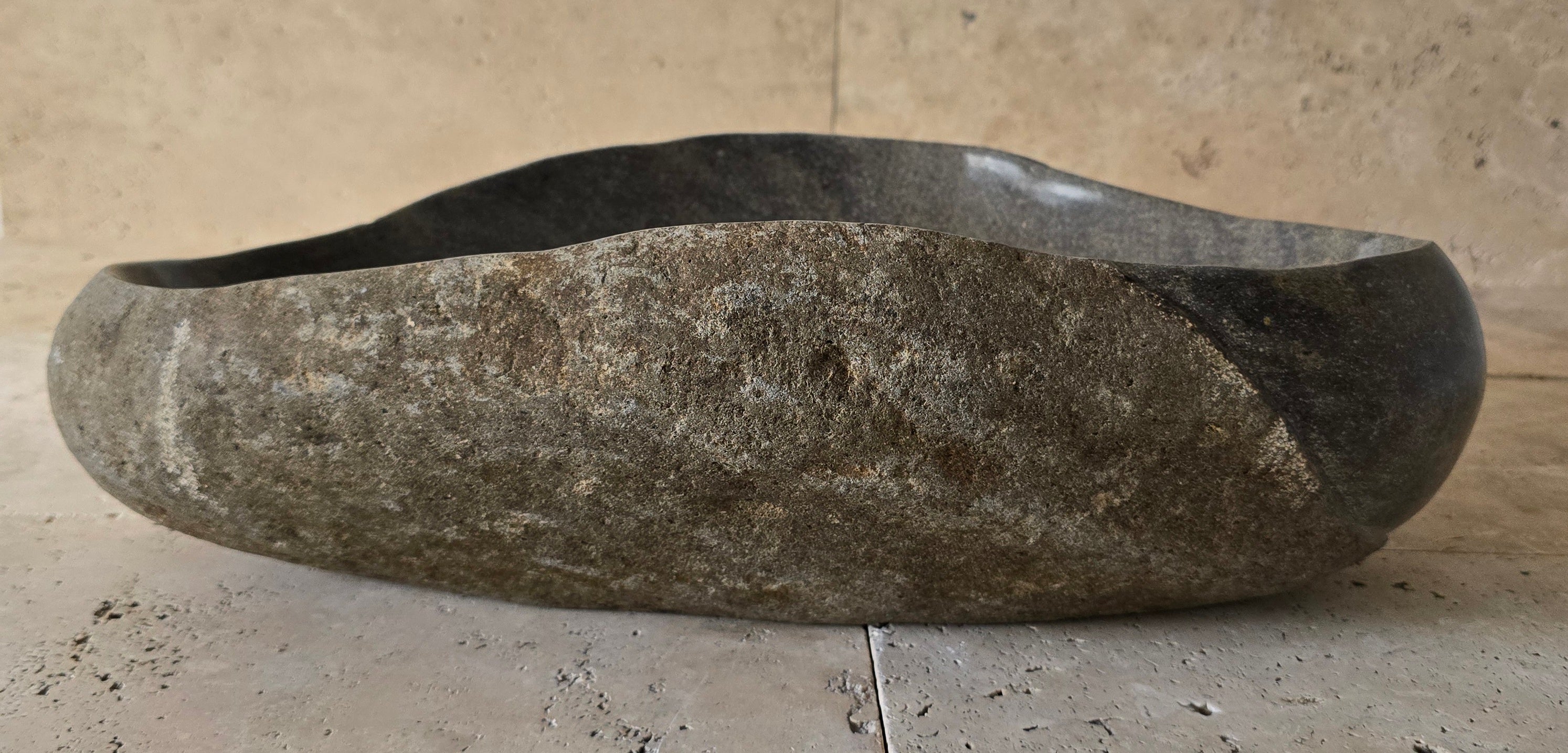 Handmade Natural Oval River Stone  Bathroom Basin  PHL 240921