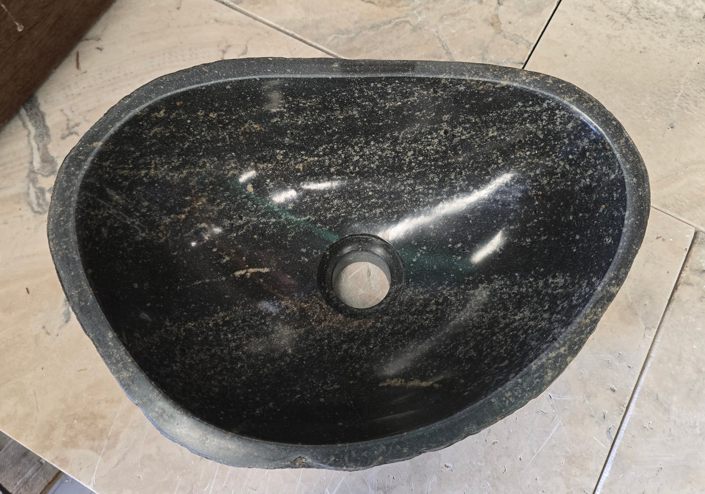 Handmade Natural Oval River Stone  Bathroom Basin  RS 2409101