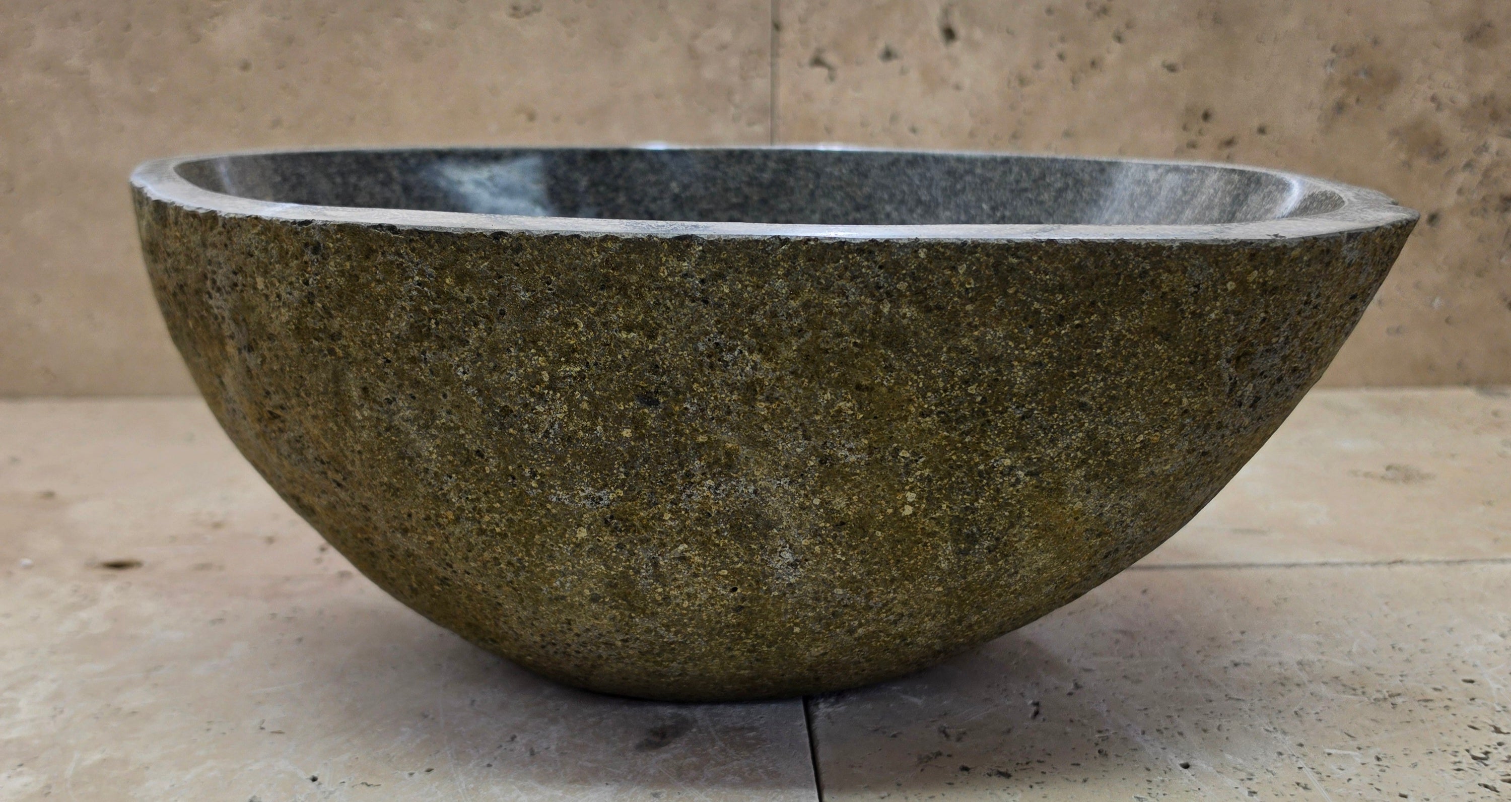 Handmade Natural Oval River Stone  Bathroom Basin  RS 2409080