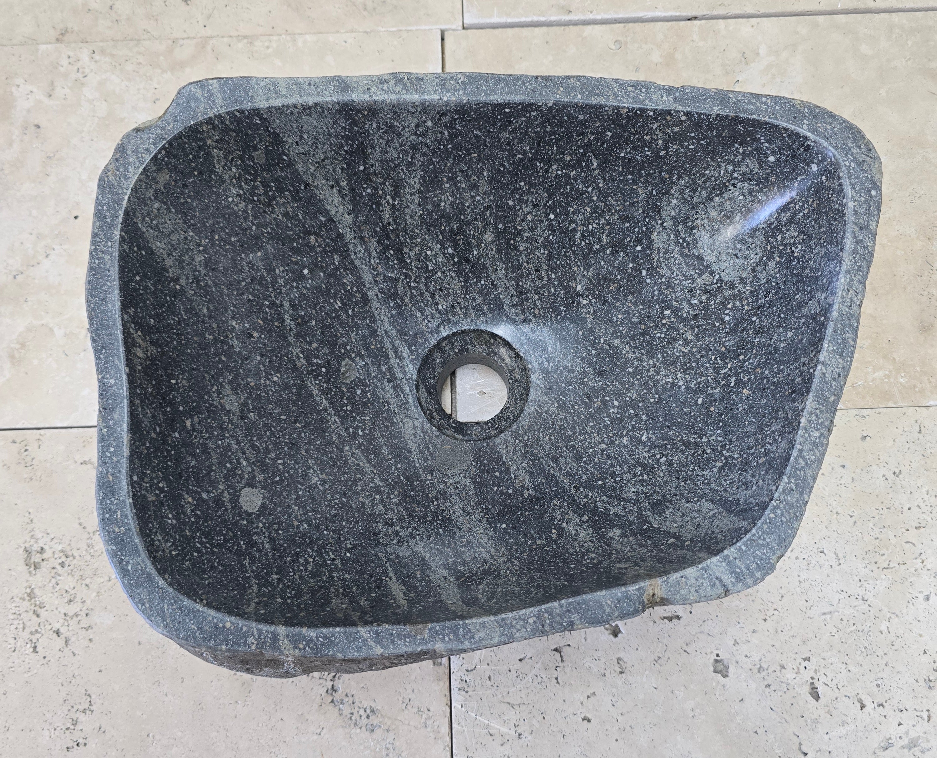 Handmade Natural Oval River Stone  Bathroom Basin  RS 2409001