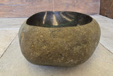 Handmade Natural Oval River Stone  Bathroom Basin  RVM 2409037