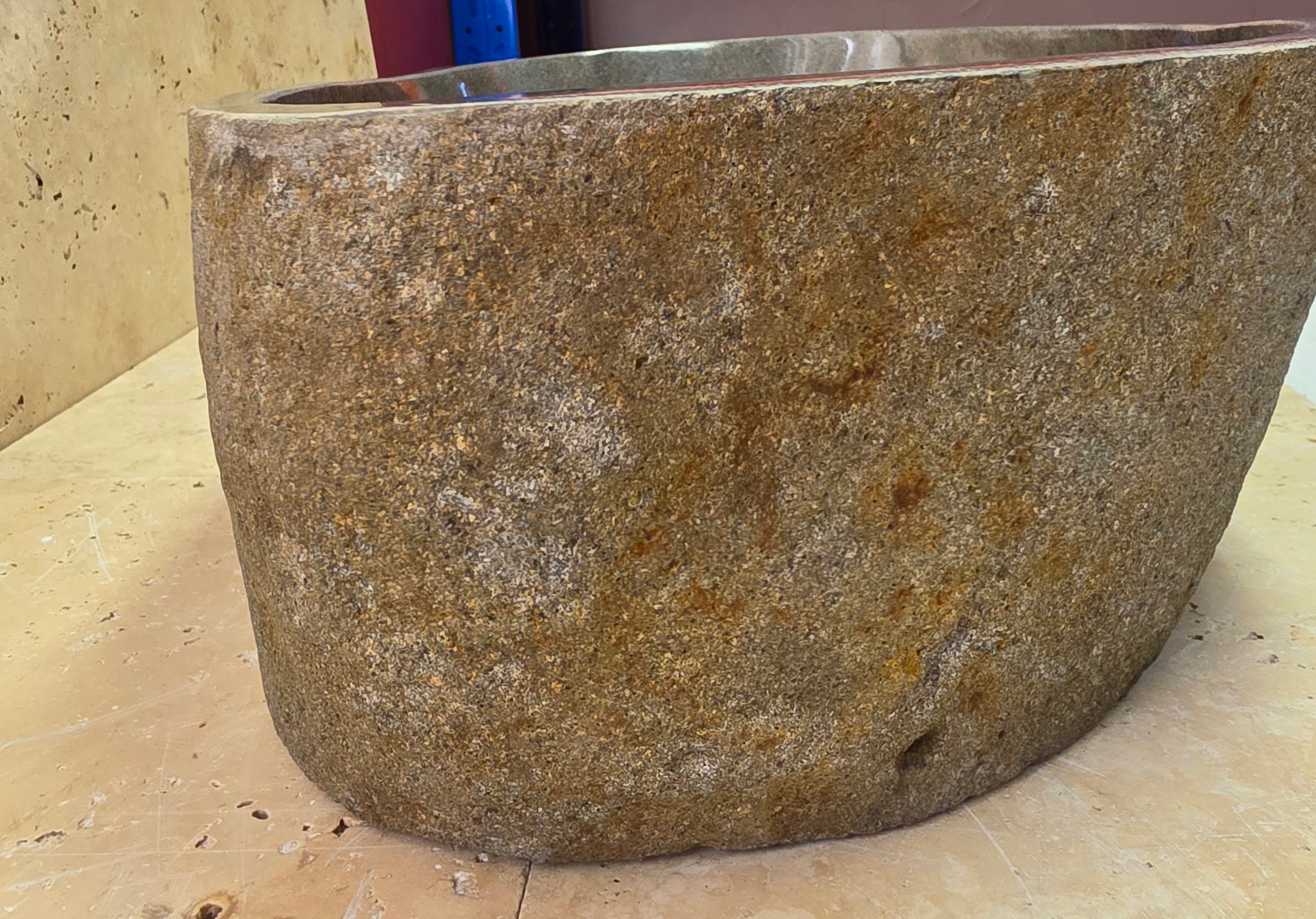 Handmade Natural Oval River Stone  Bathroom Basin  RM 25072013
