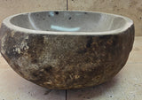 Handmade Natural Oval River Stone  Bathroom Basin  RS 2409132