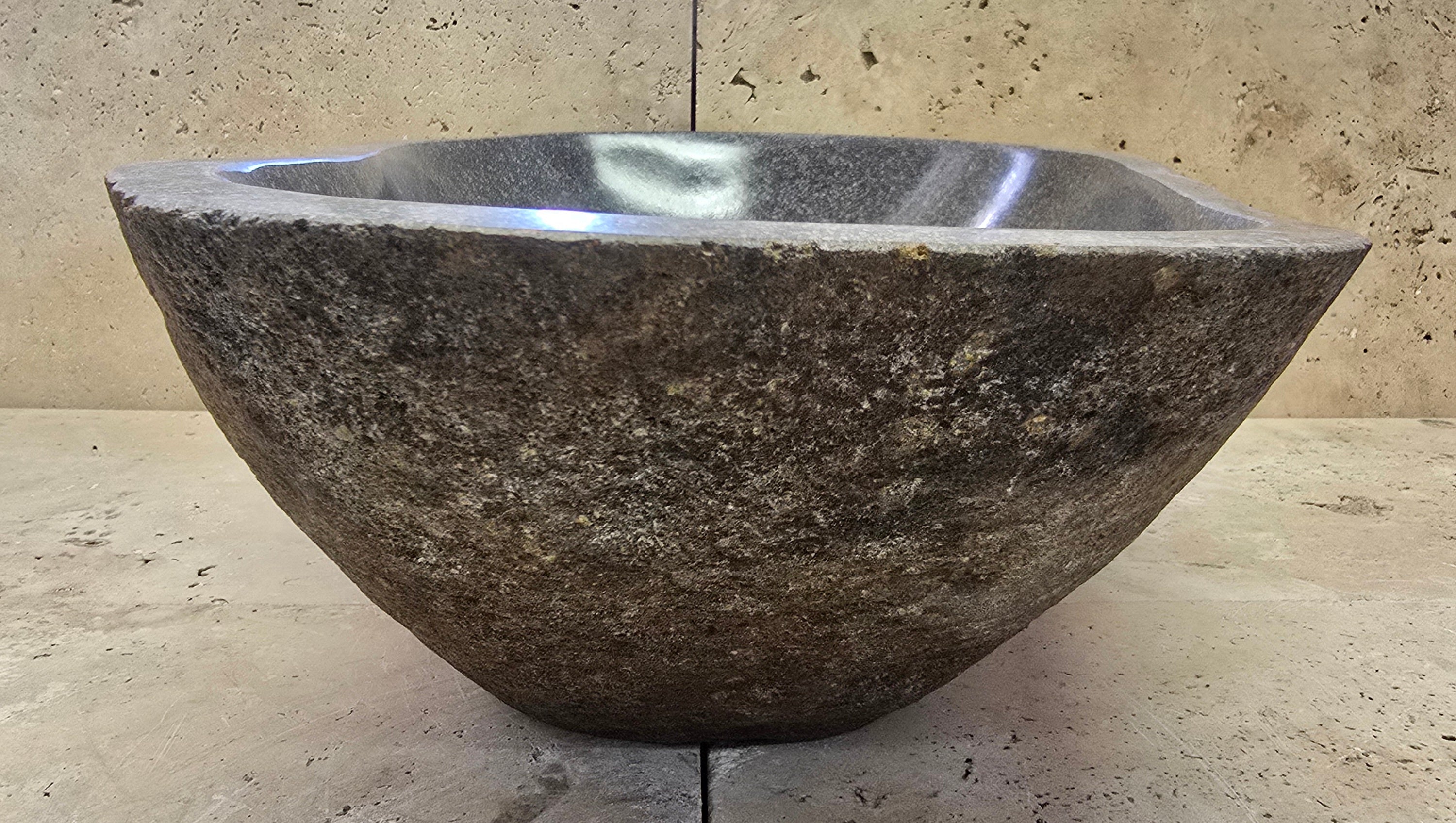 Handmade Natural Oval River Stone  Bathroom Basin  RL 240959