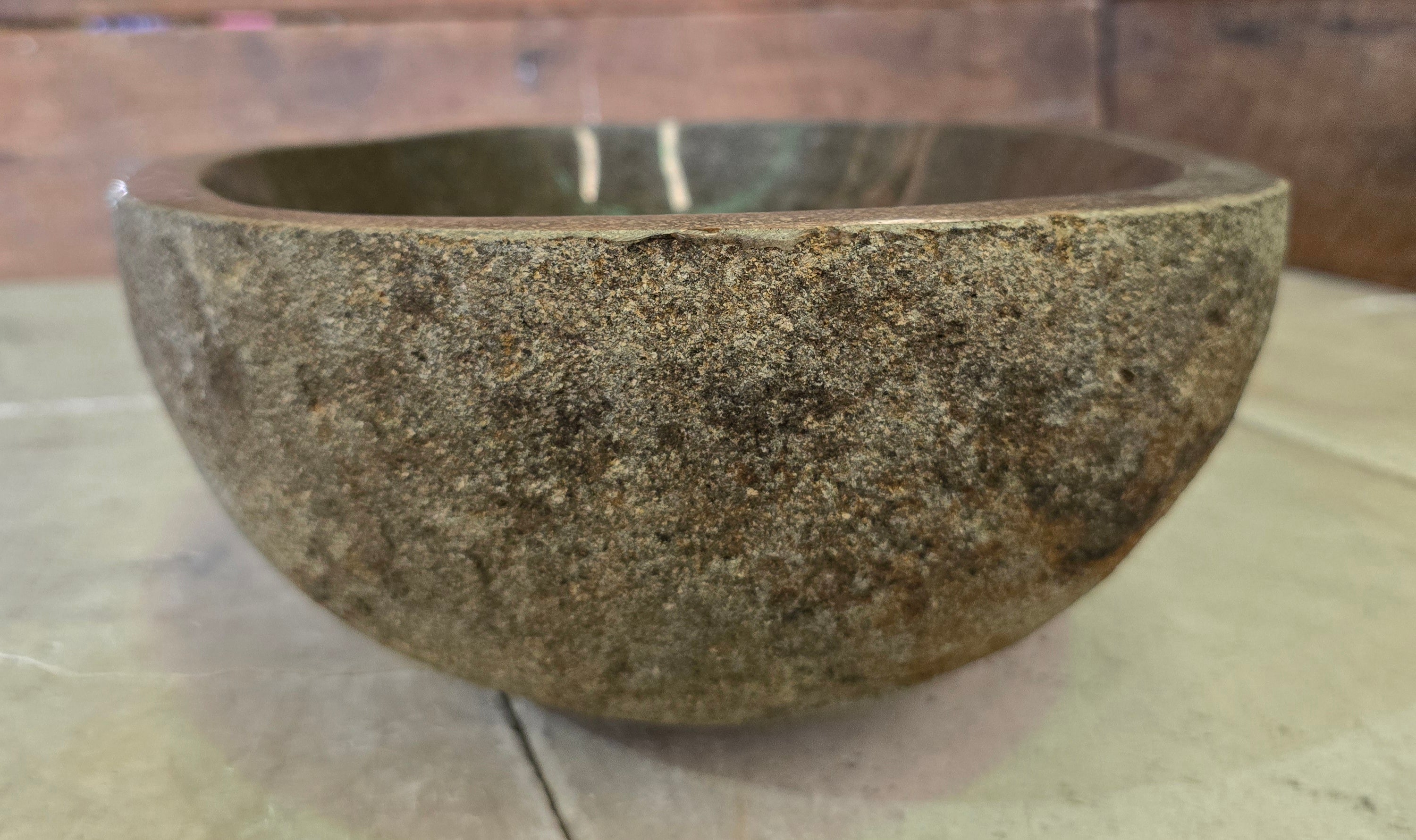 Handmade Natural Oval River Stone  Bathroom Basin  RL 240954