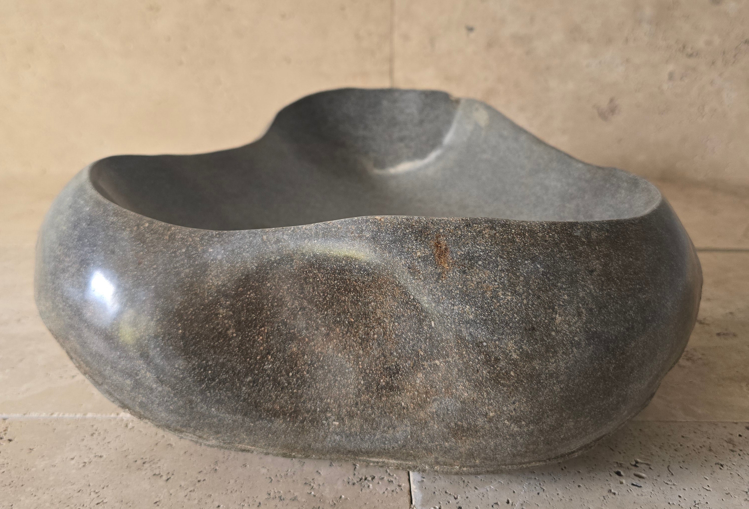 Handmade Natural Oval River Stone  Bathroom Basin  PHM 240924