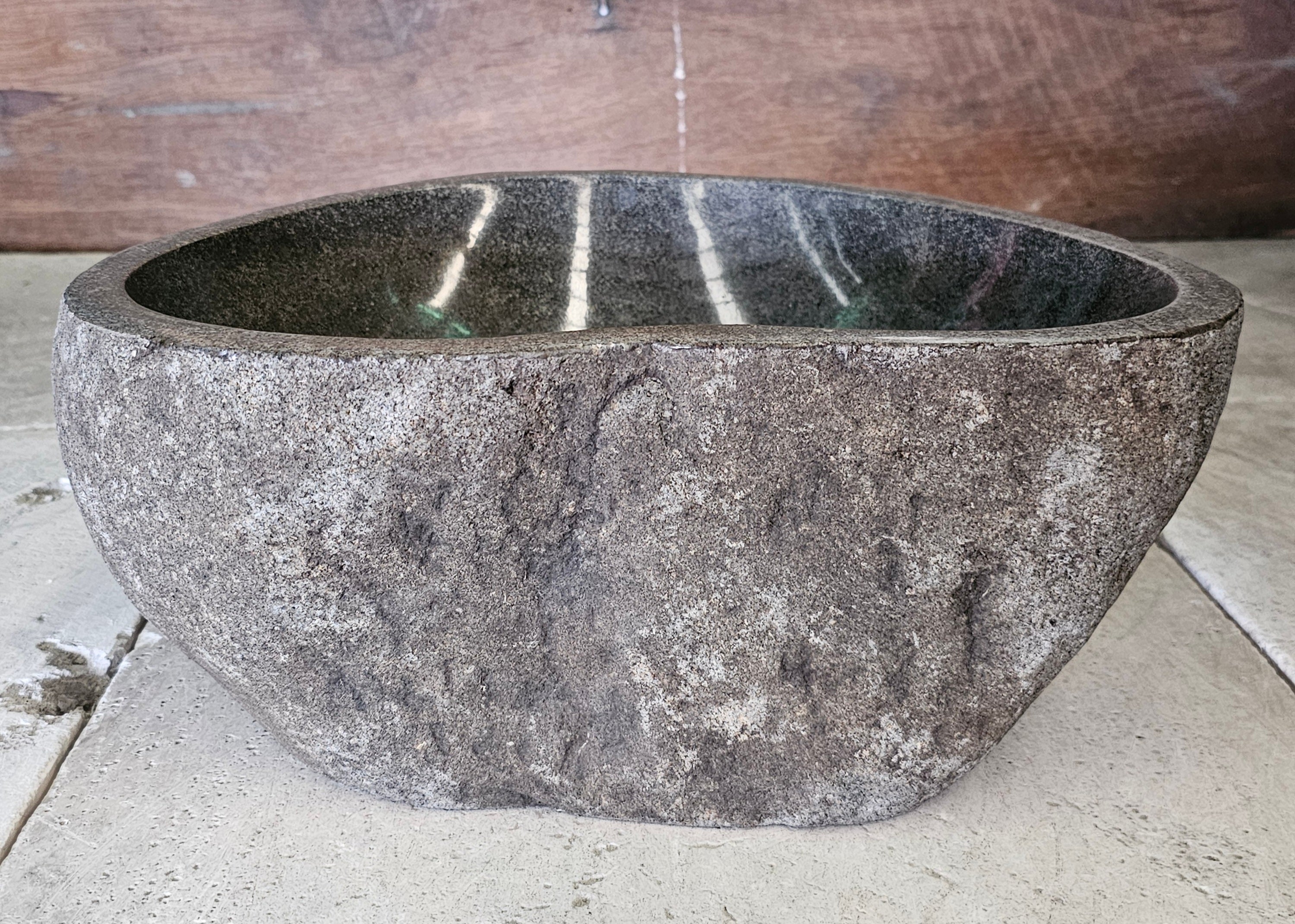 Handmade Natural Oval River Stone  Bathroom Basin  RS 2409147