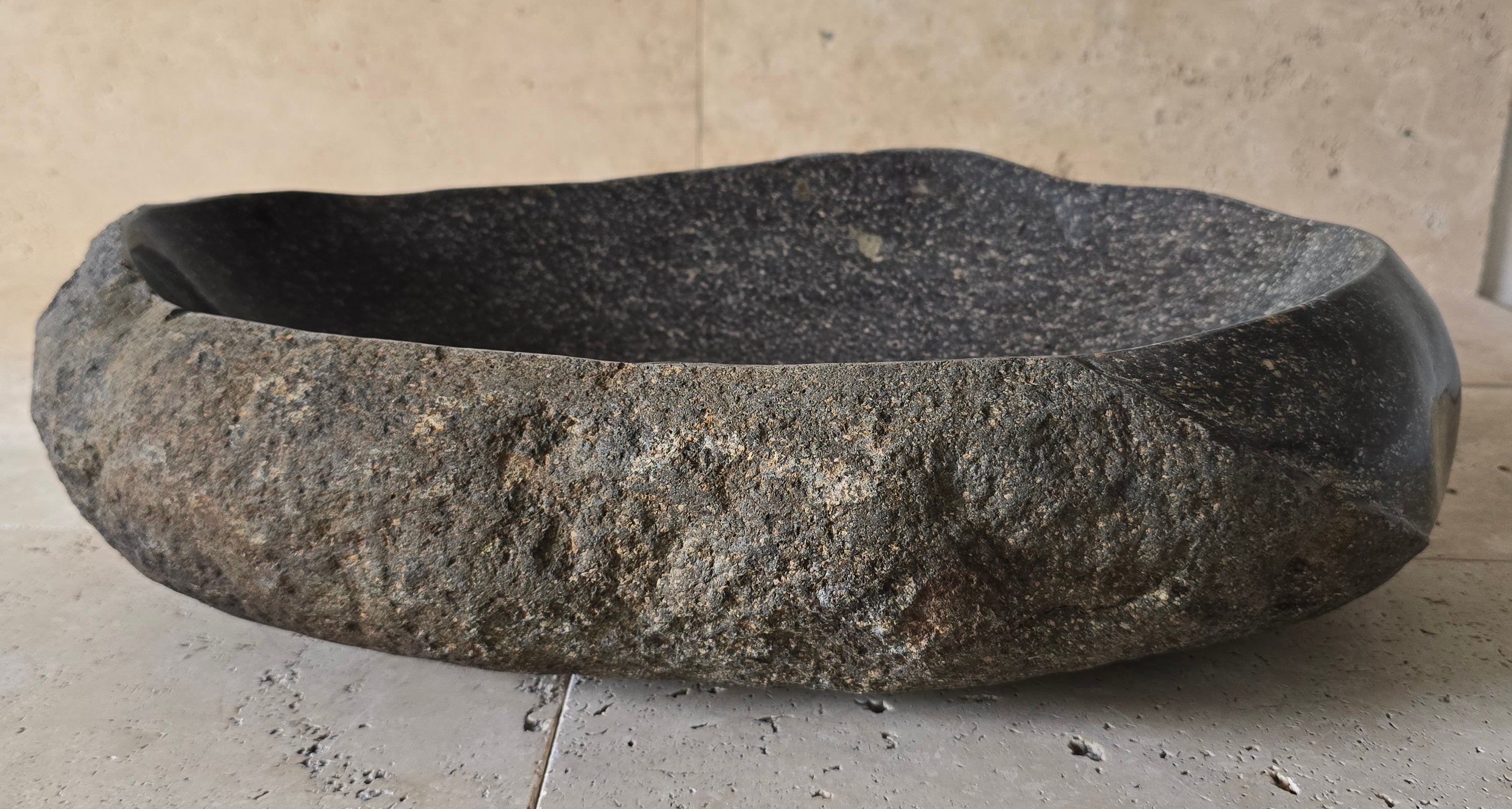 Handmade Natural Oval River Stone  Bathroom Basin  PHL 240907