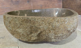 Handmade Natural Oval River Stone  Bathroom Basin  RS 2409053