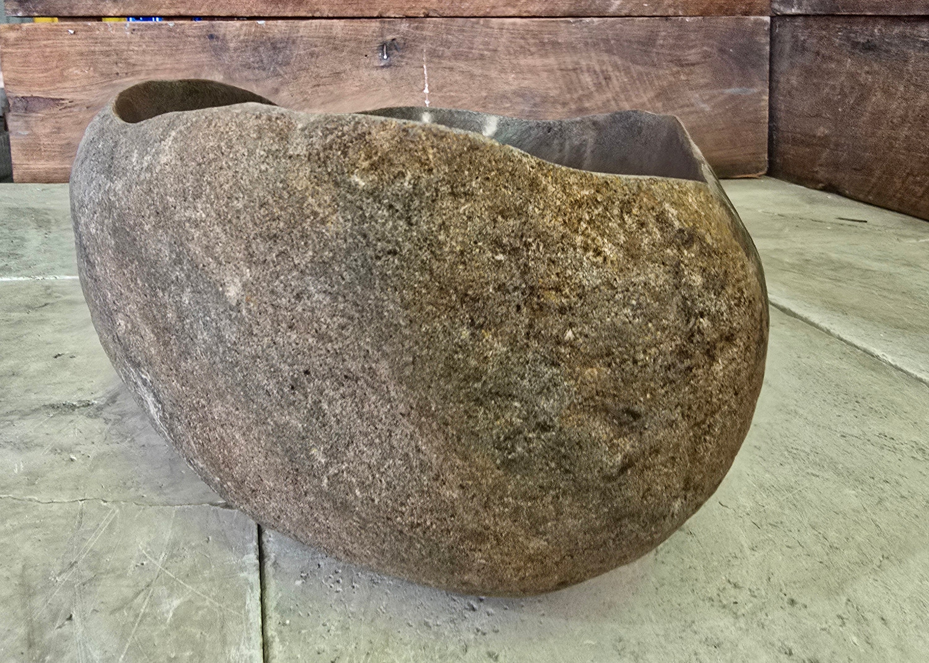 Handmade Natural Oval River Stone  Bathroom Basin  RVL 240925