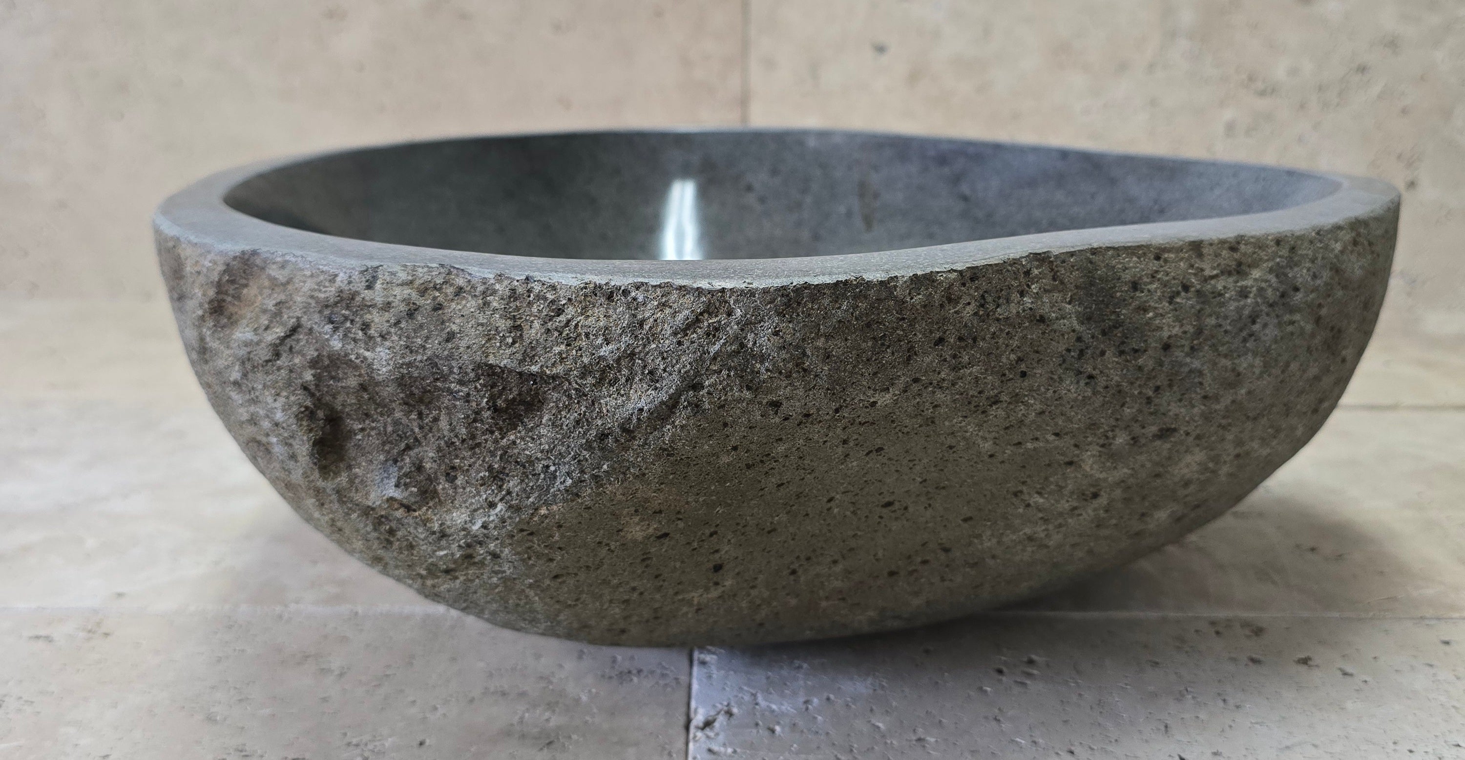 Handmade Natural Oval River Stone  Bathroom Basin  RM 2409108