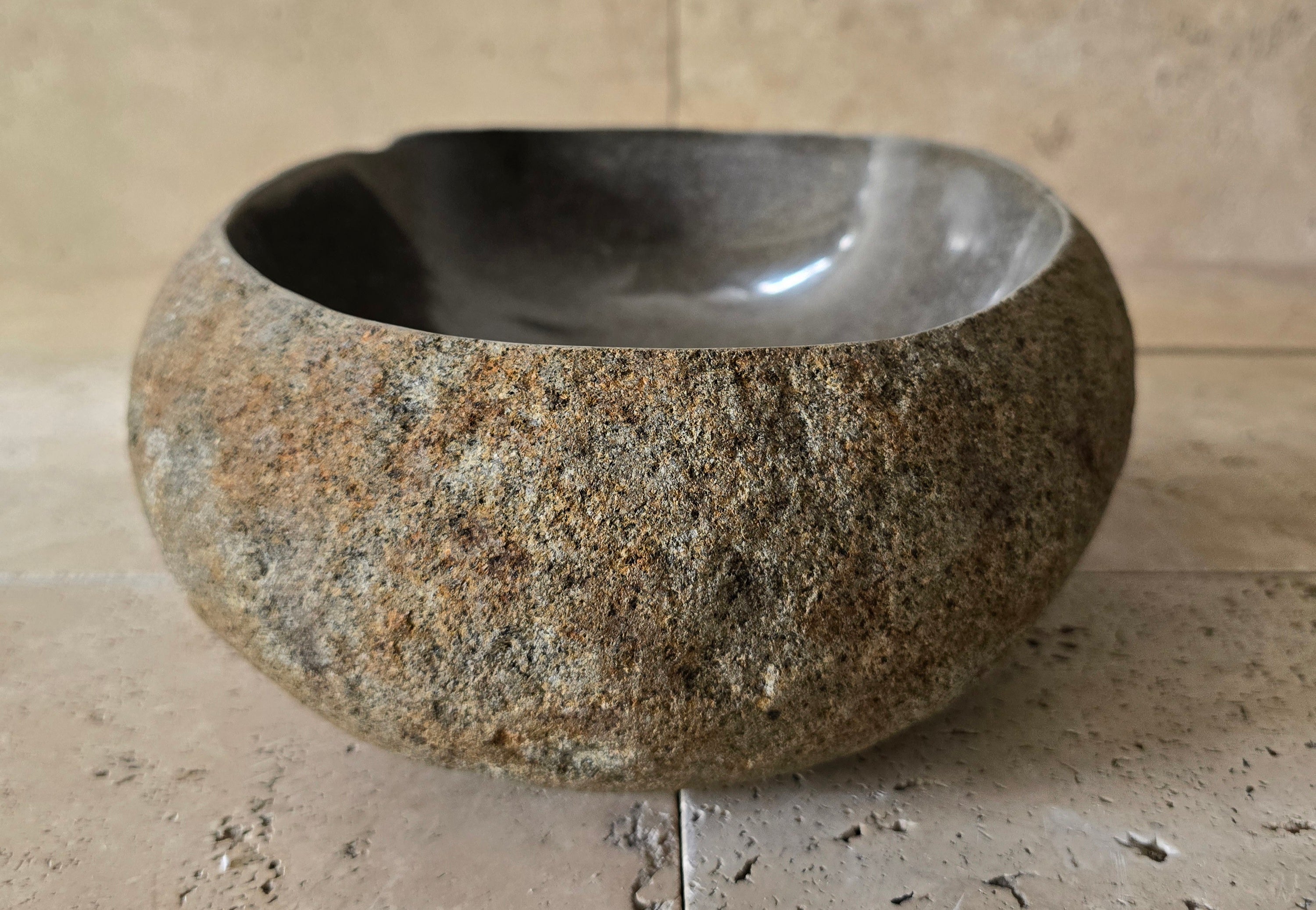 Handmade Natural Oval River Stone  Bathroom Basin  RVM 2409086