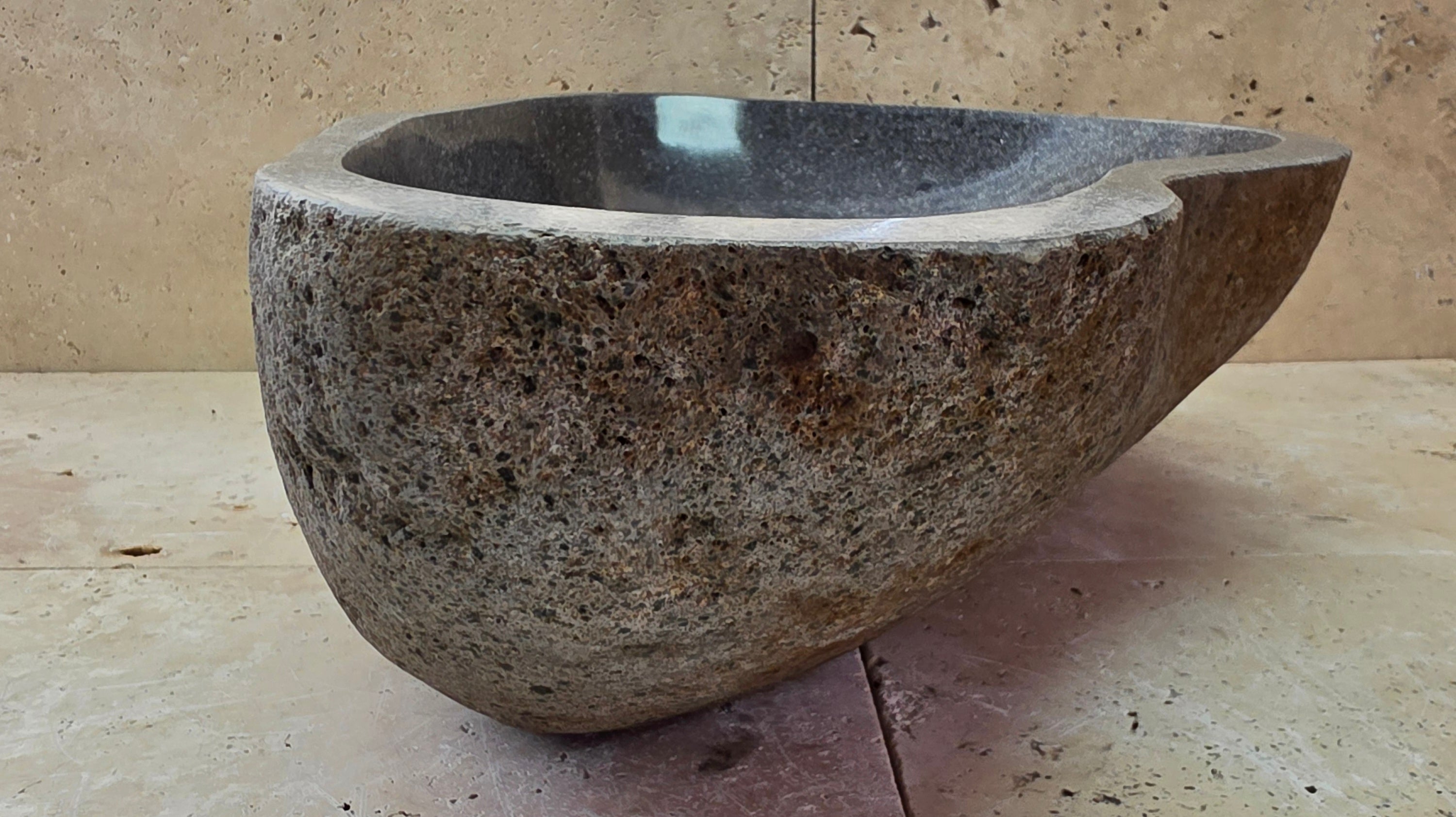 Handmade Natural Oval River Stone  Bathroom Basin  RL 25072049