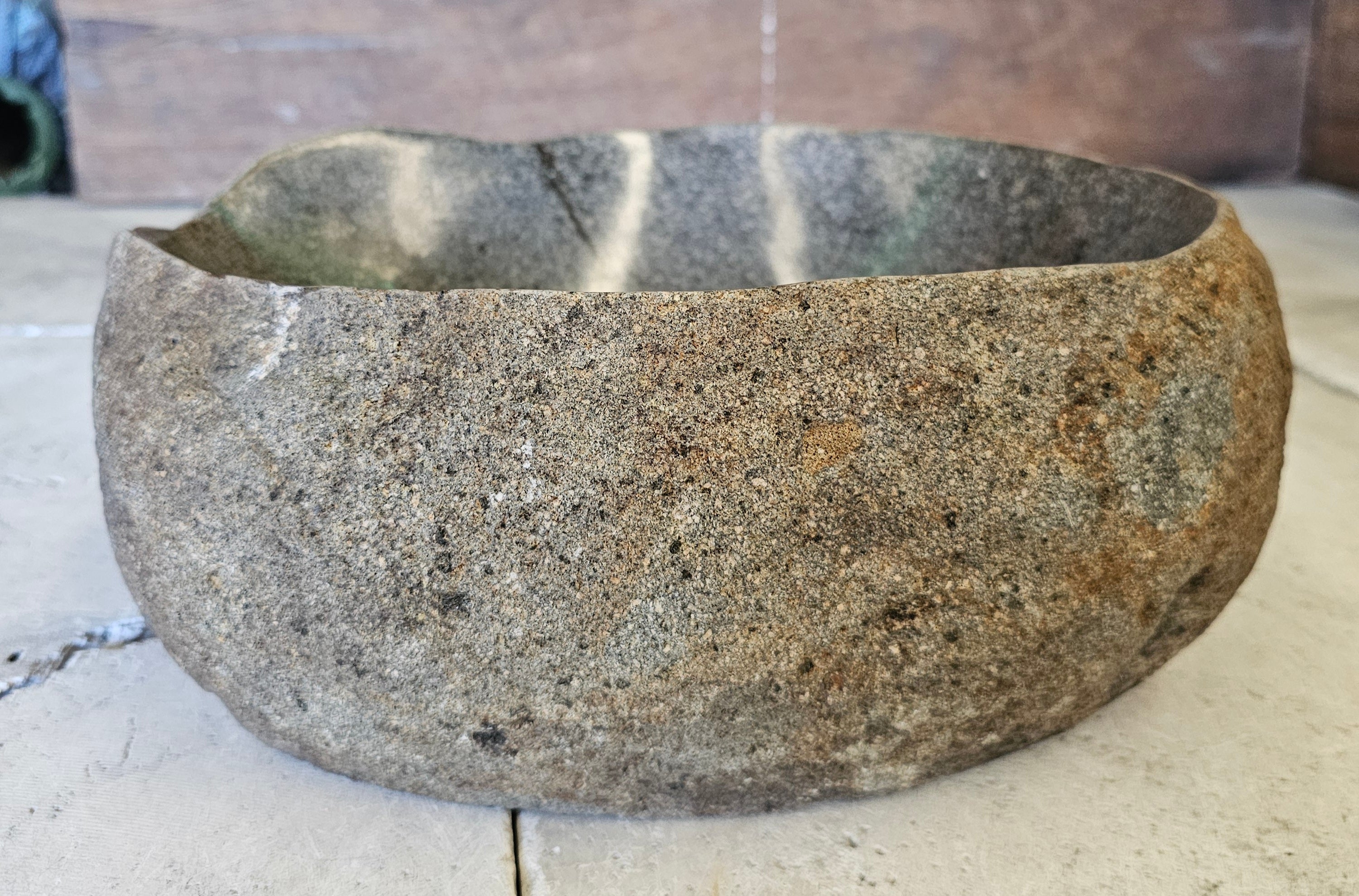 Handmade Natural Oval River Stone  Bathroom Basin  RVS 2409044