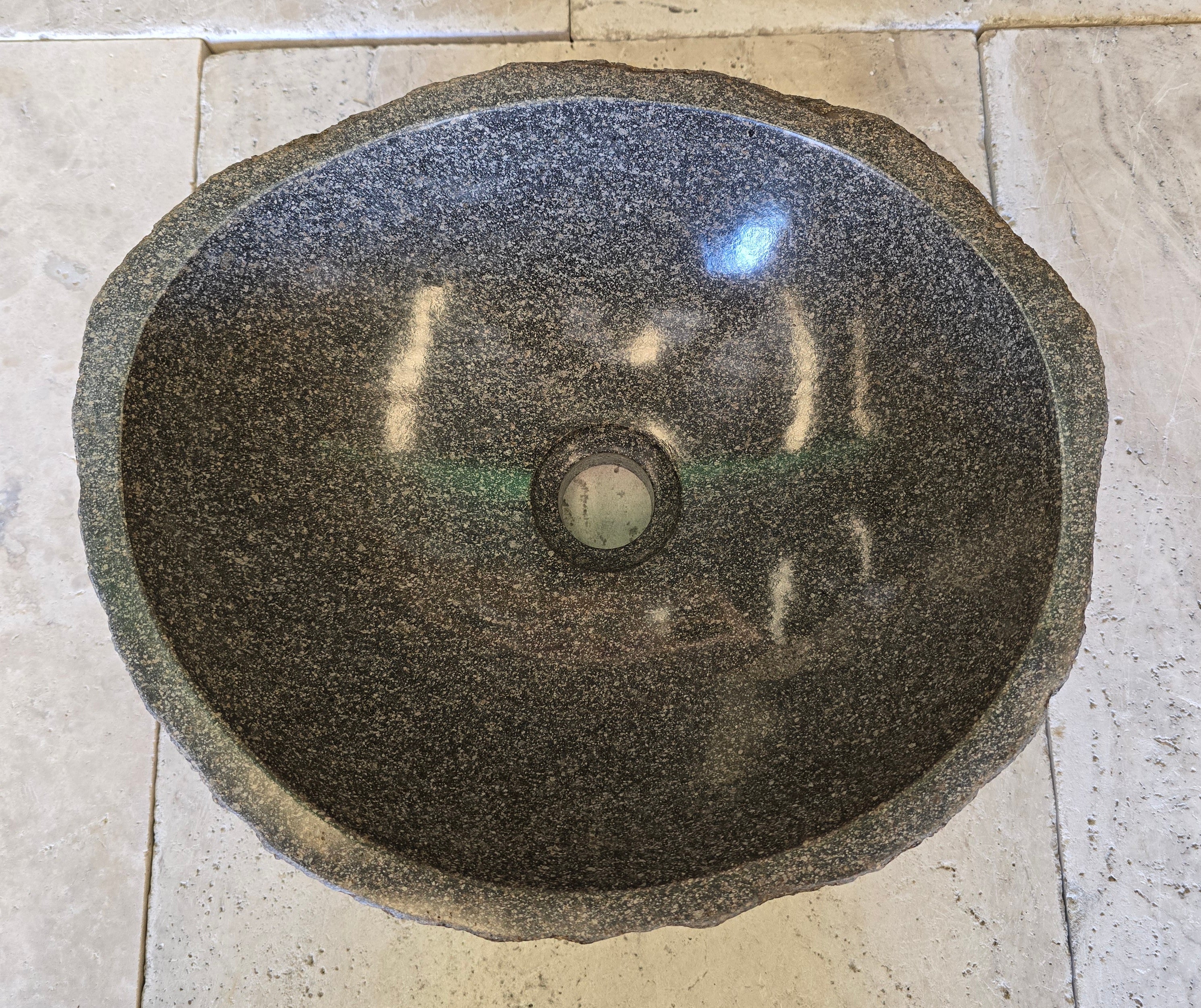 Handmade Natural Oval River Stone  Bathroom Basin  RS 2409046