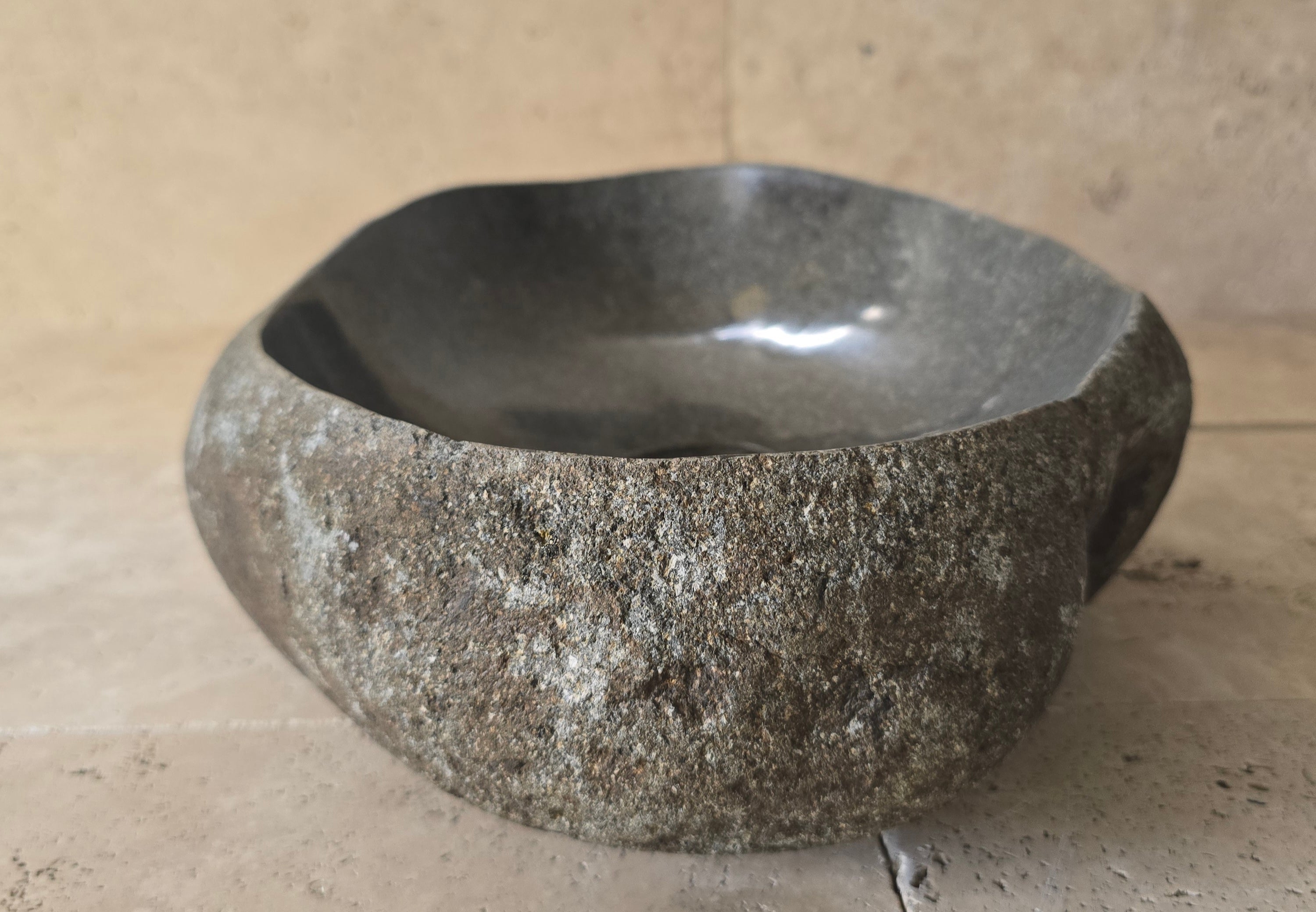 Handmade Natural Oval River Stone  Bathroom Basin  PHM 240920