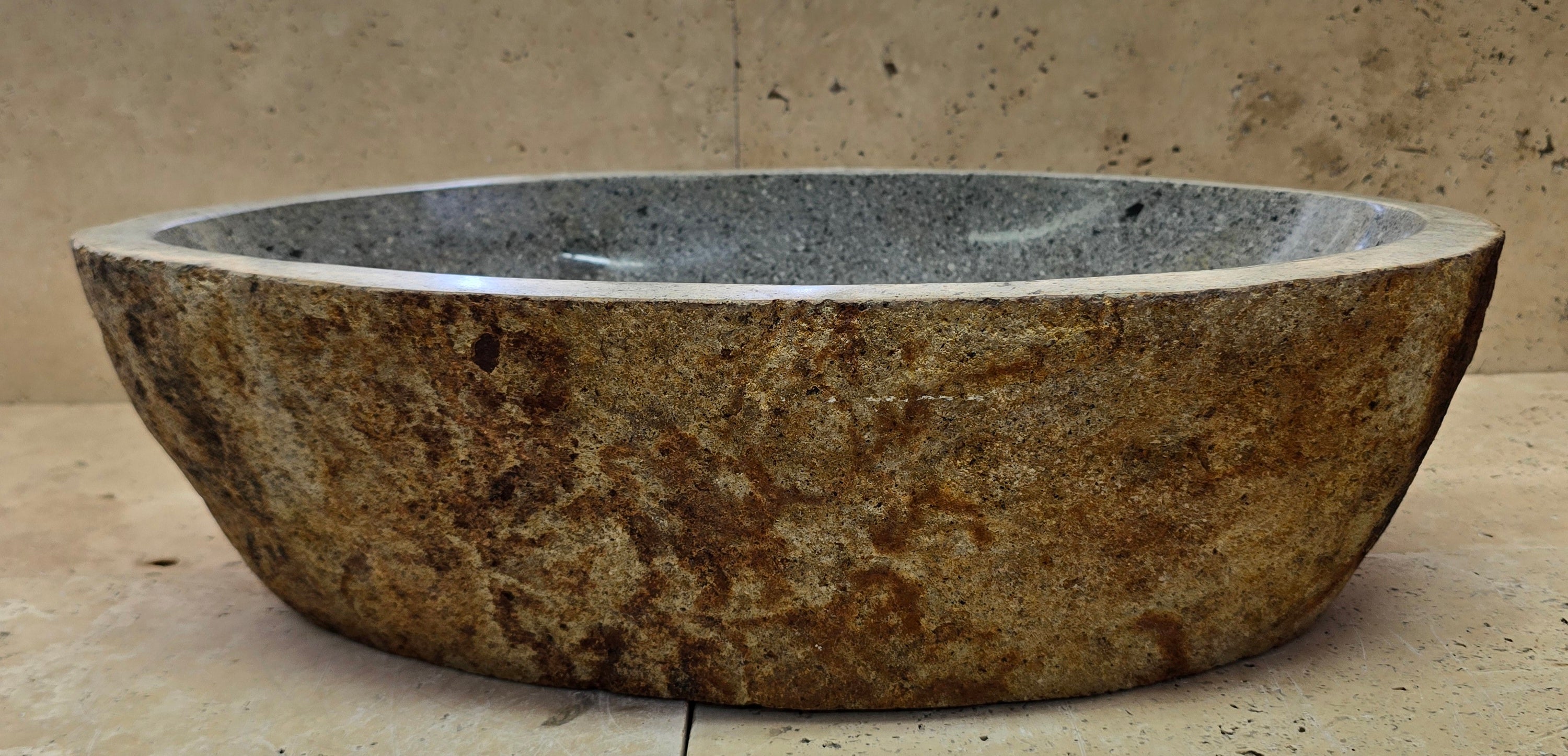 Handmade Natural Oval River Stone  Bathroom Basin  RL 240916