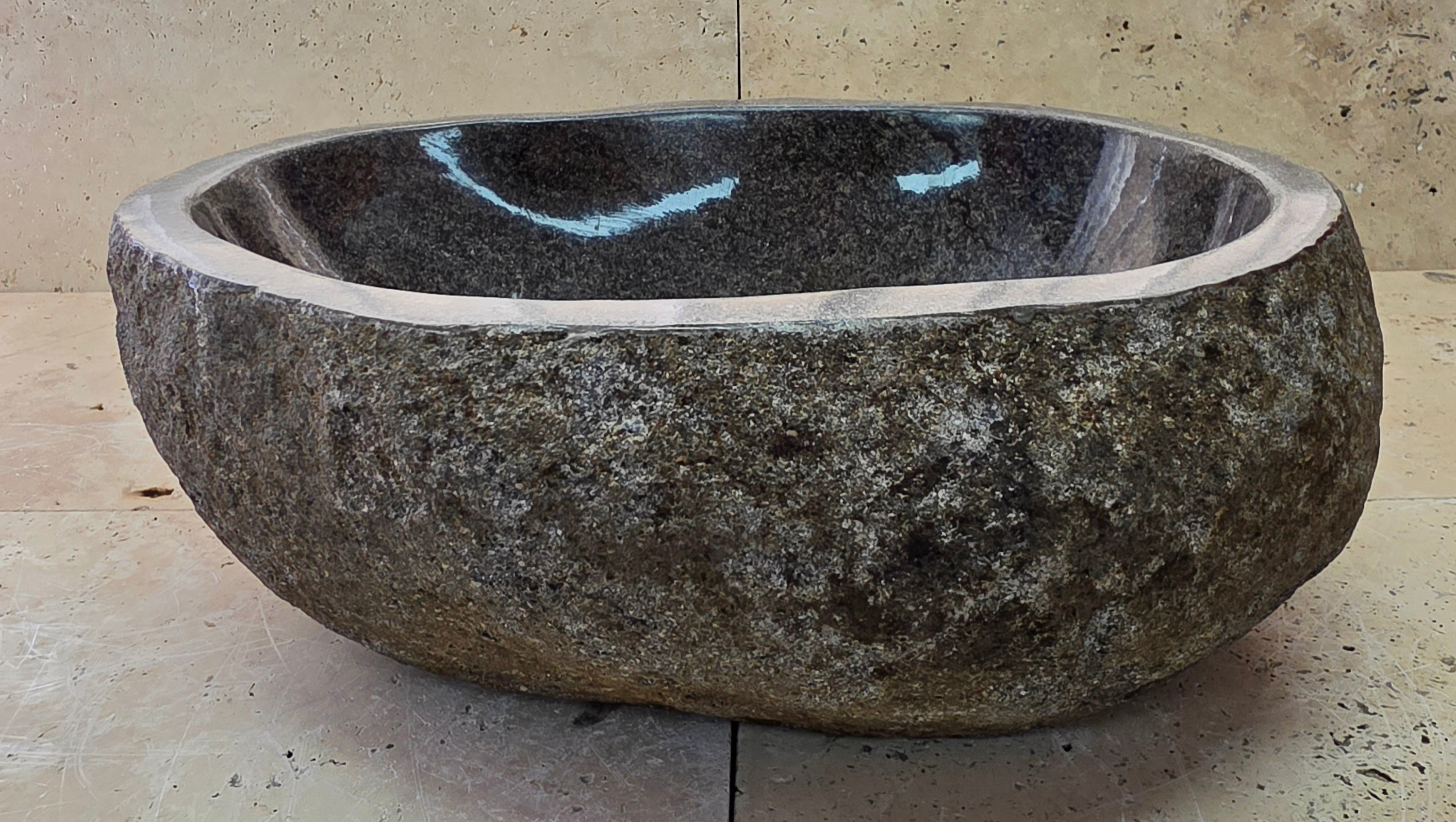 Handmade Natural Oval River Stone  Bathroom Basin  RS 25072013
