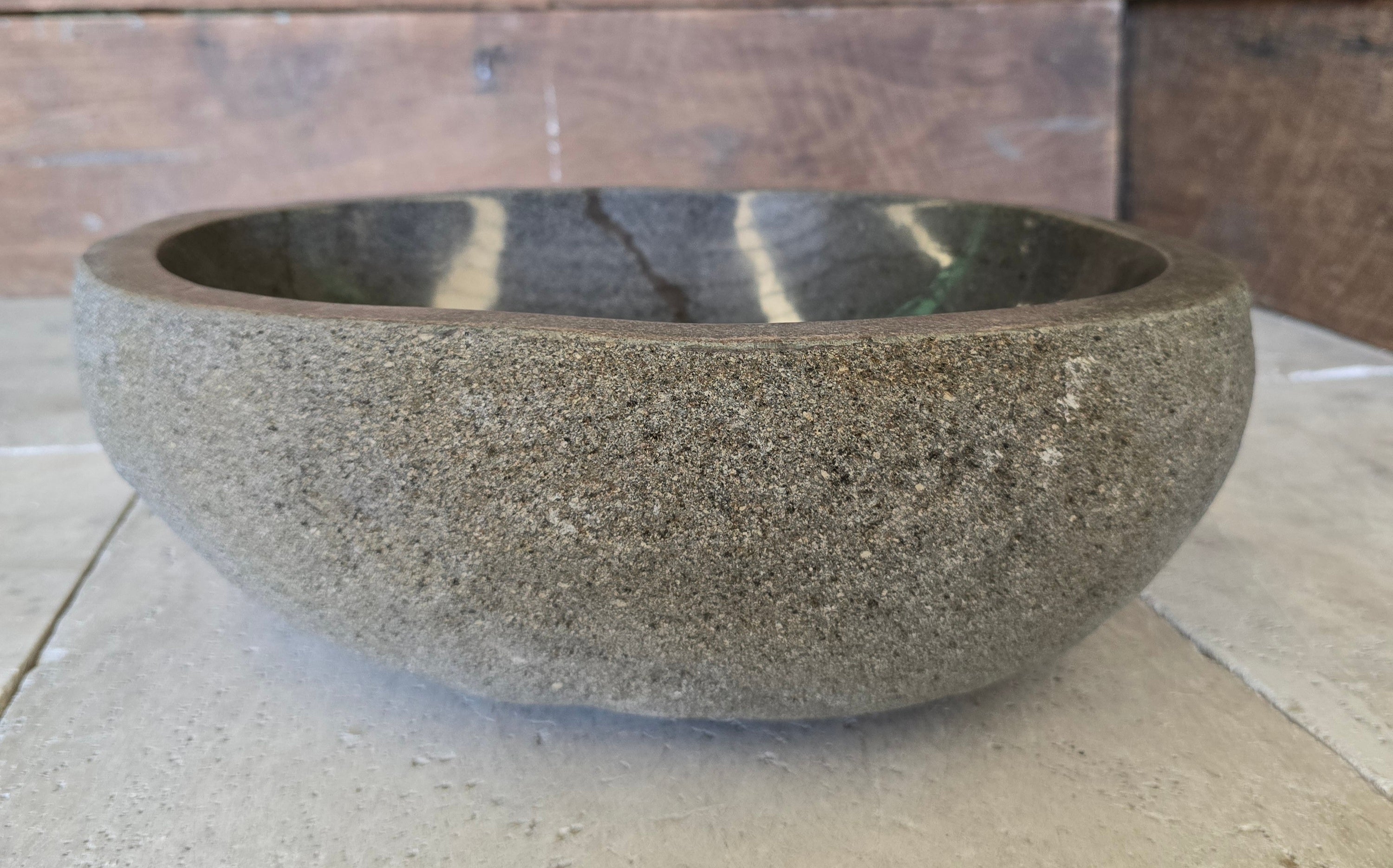 Handmade Natural Oval River Stone  Bathroom Basin  RS 2409014