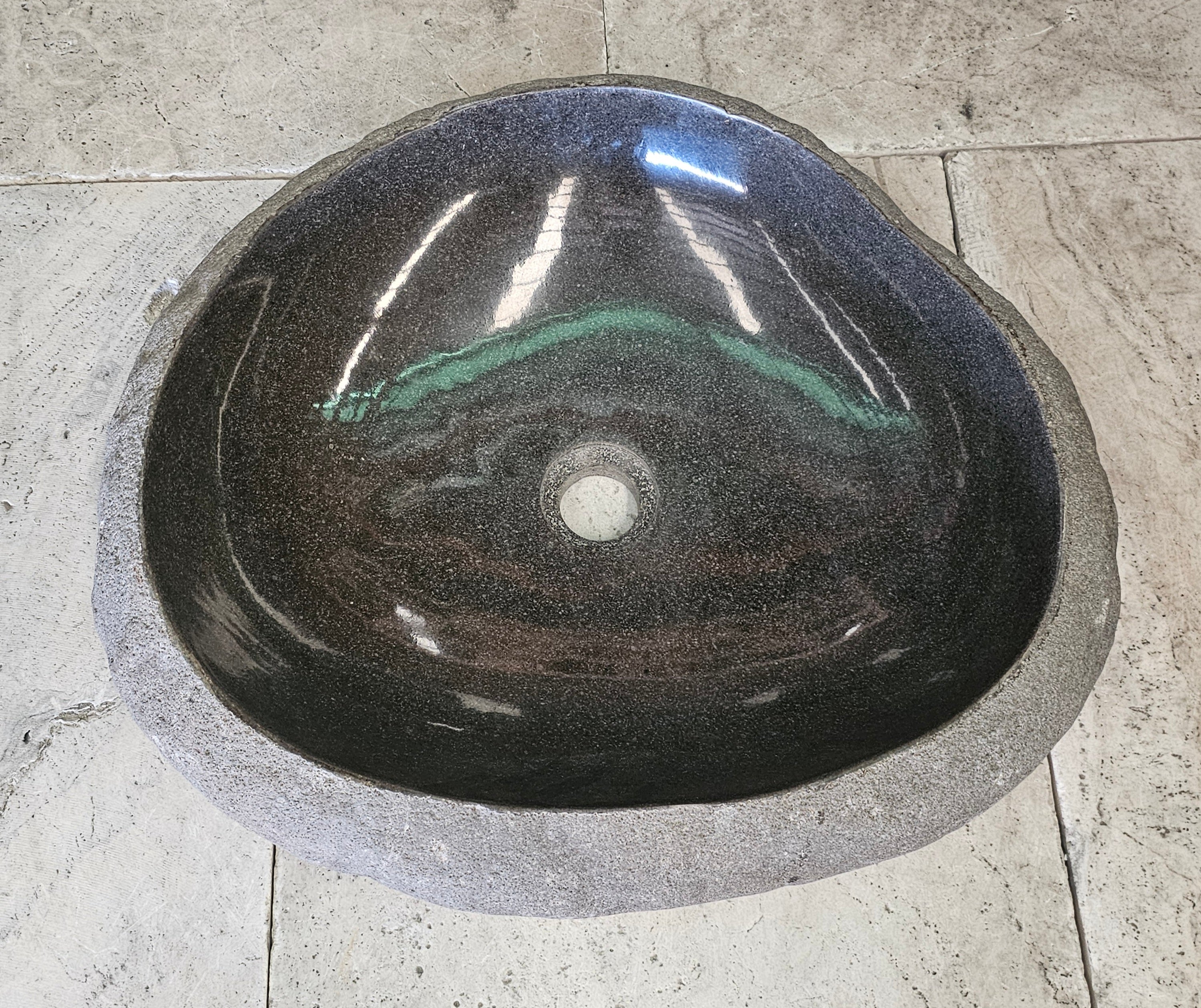 Handmade Natural Oval River Stone  Bathroom Basin  RVL 240901