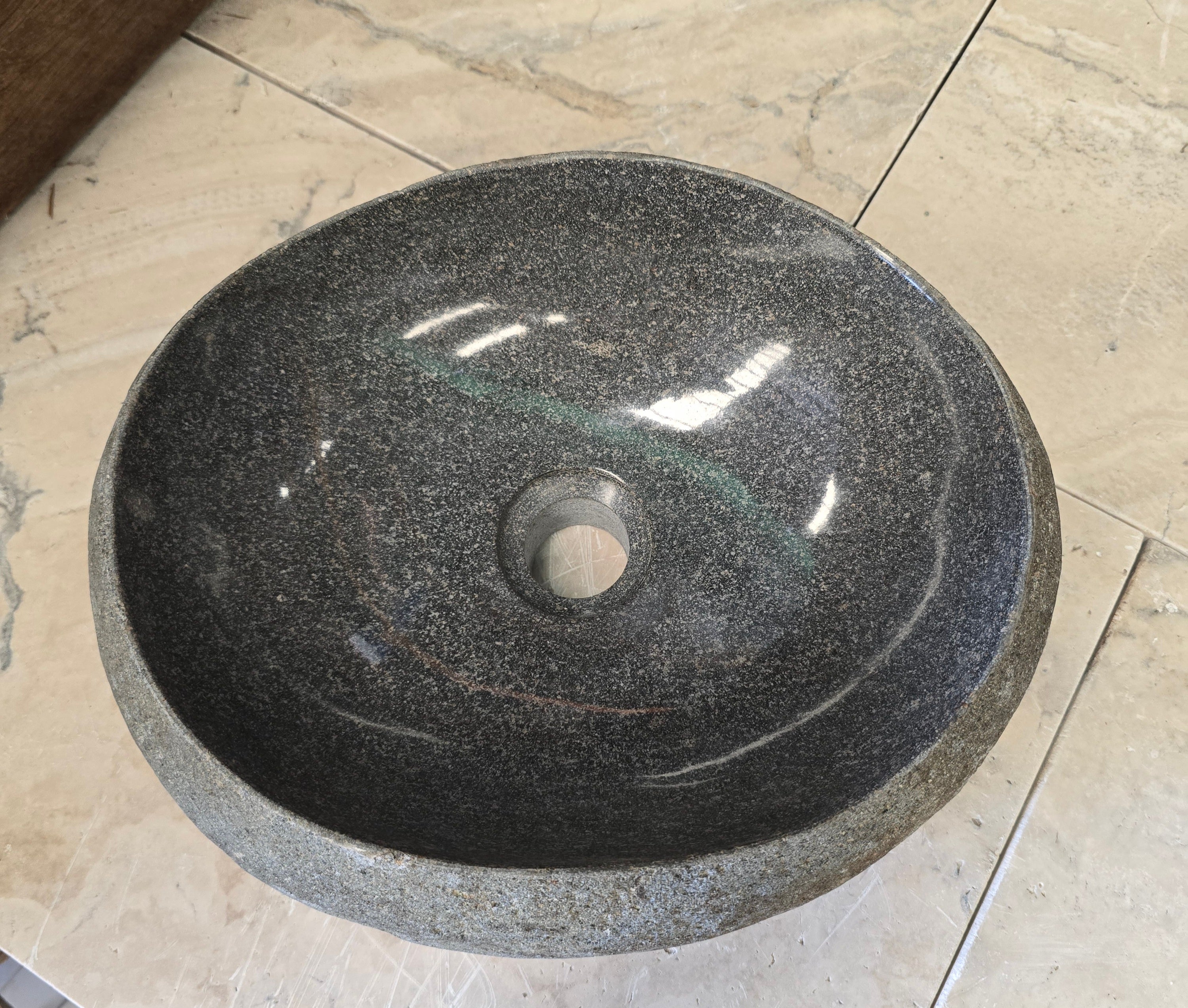 Handmade Natural Oval River Stone  Bathroom Basin  RVS 2409086