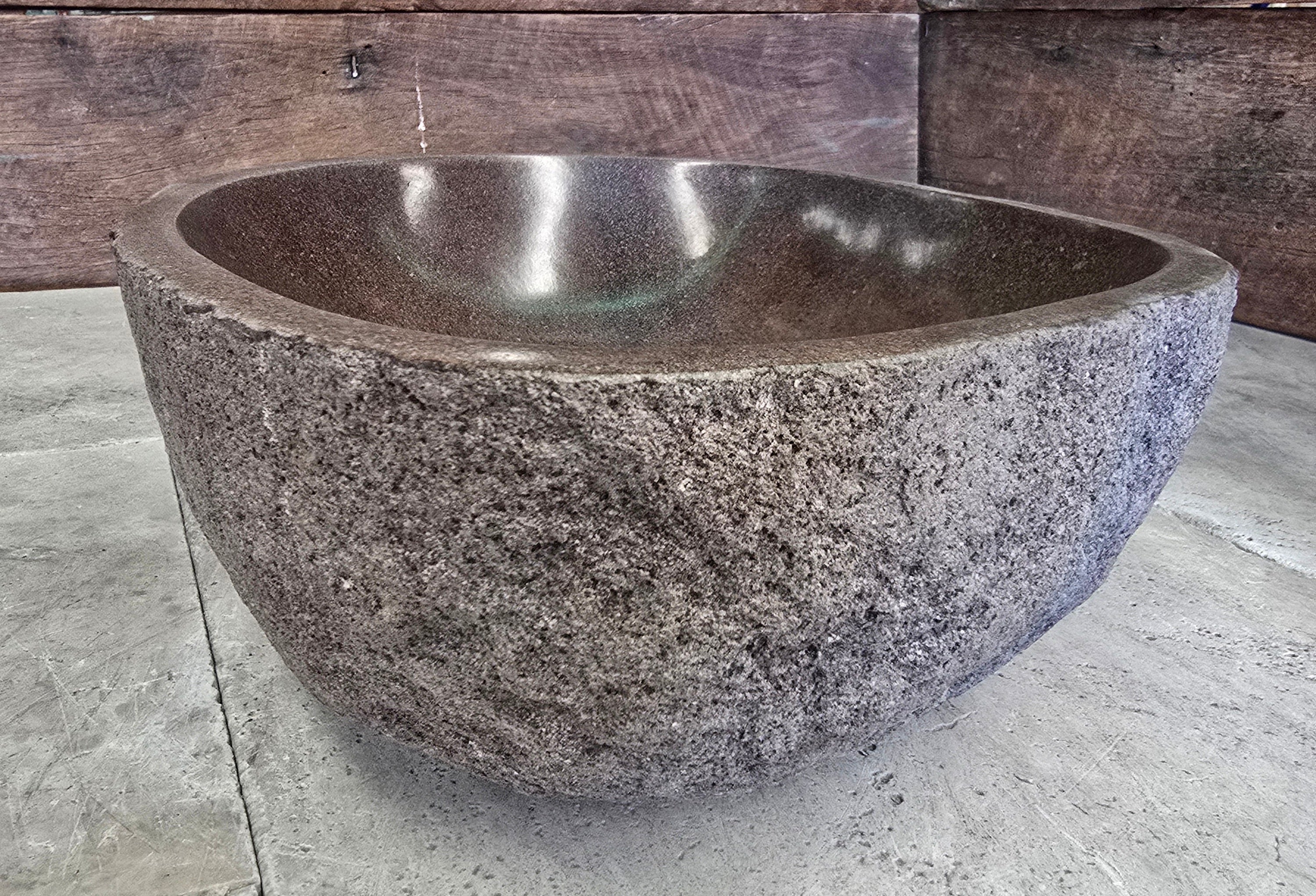 Handmade Natural Oval River Stone  Bathroom Basin  RM 2409124