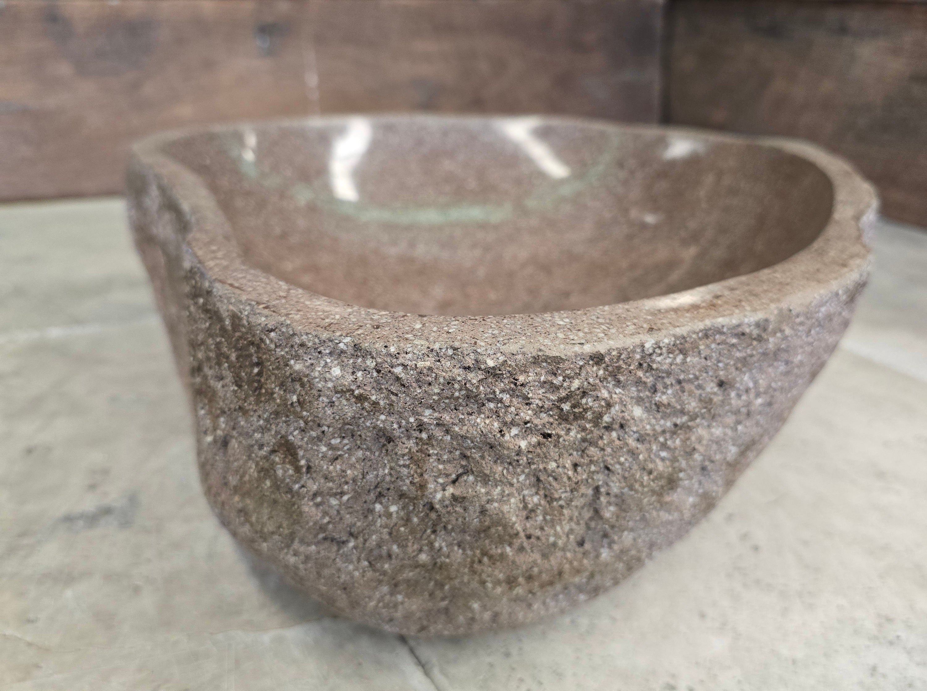 Handmade Natural Oval River Stone  Bathroom Basin  RL 240947