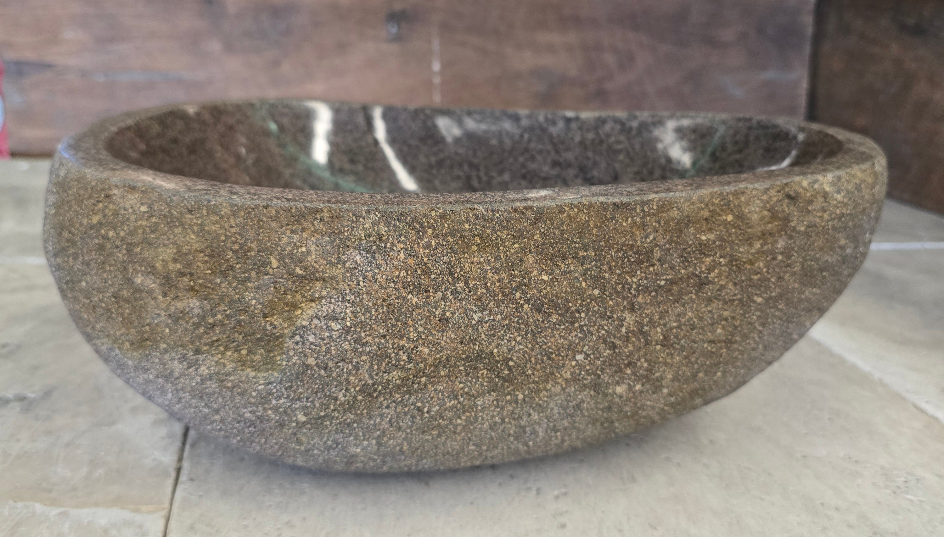 Handmade Natural Oval River Stone  Bathroom Basin  RS 24091060