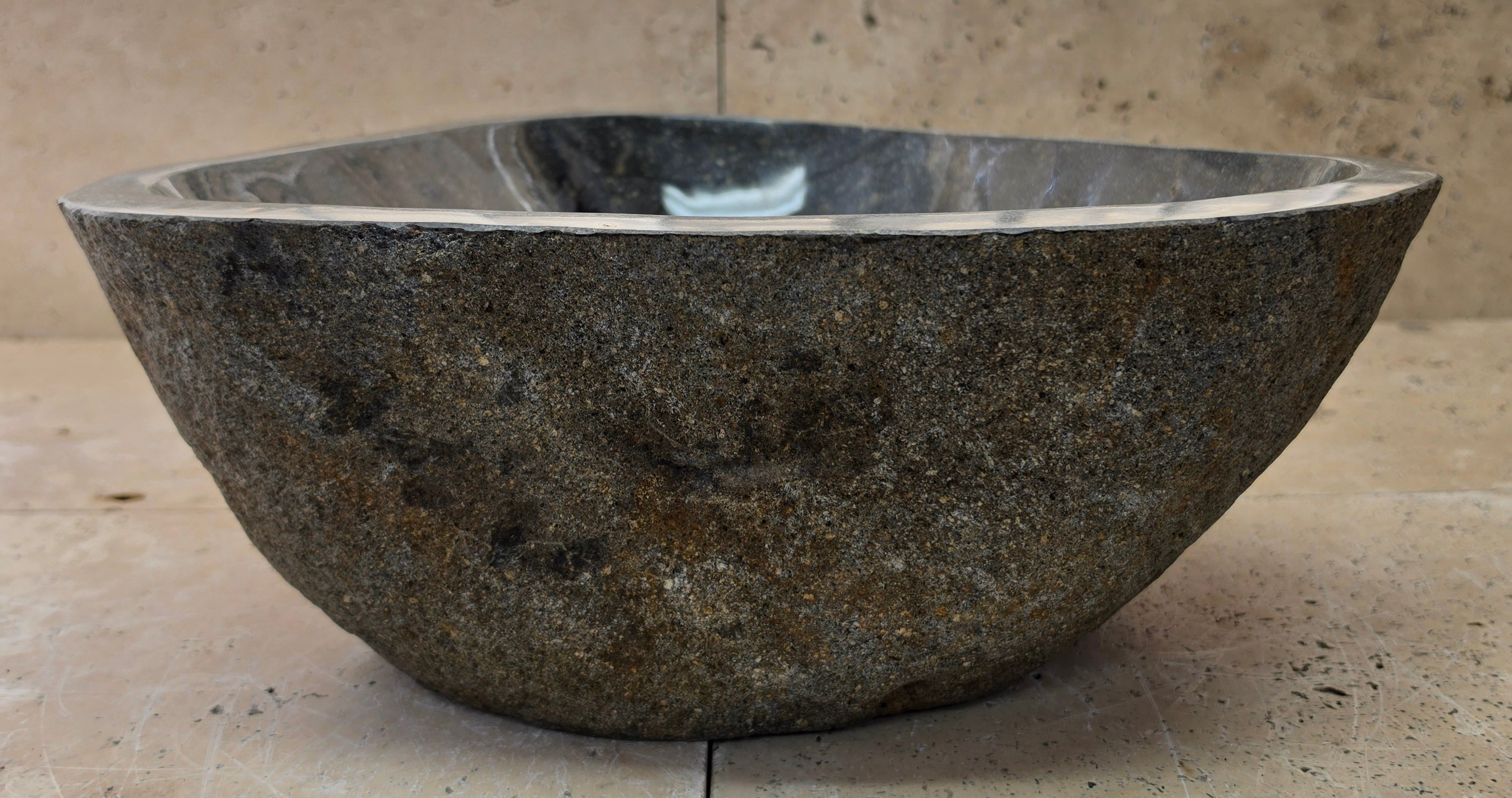 Handmade Natural Oval River Stone  Bathroom Basin  RS 25072063