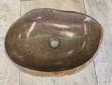 Handmade Natural Oval River Stone  Bathroom Basin  PHM 240917