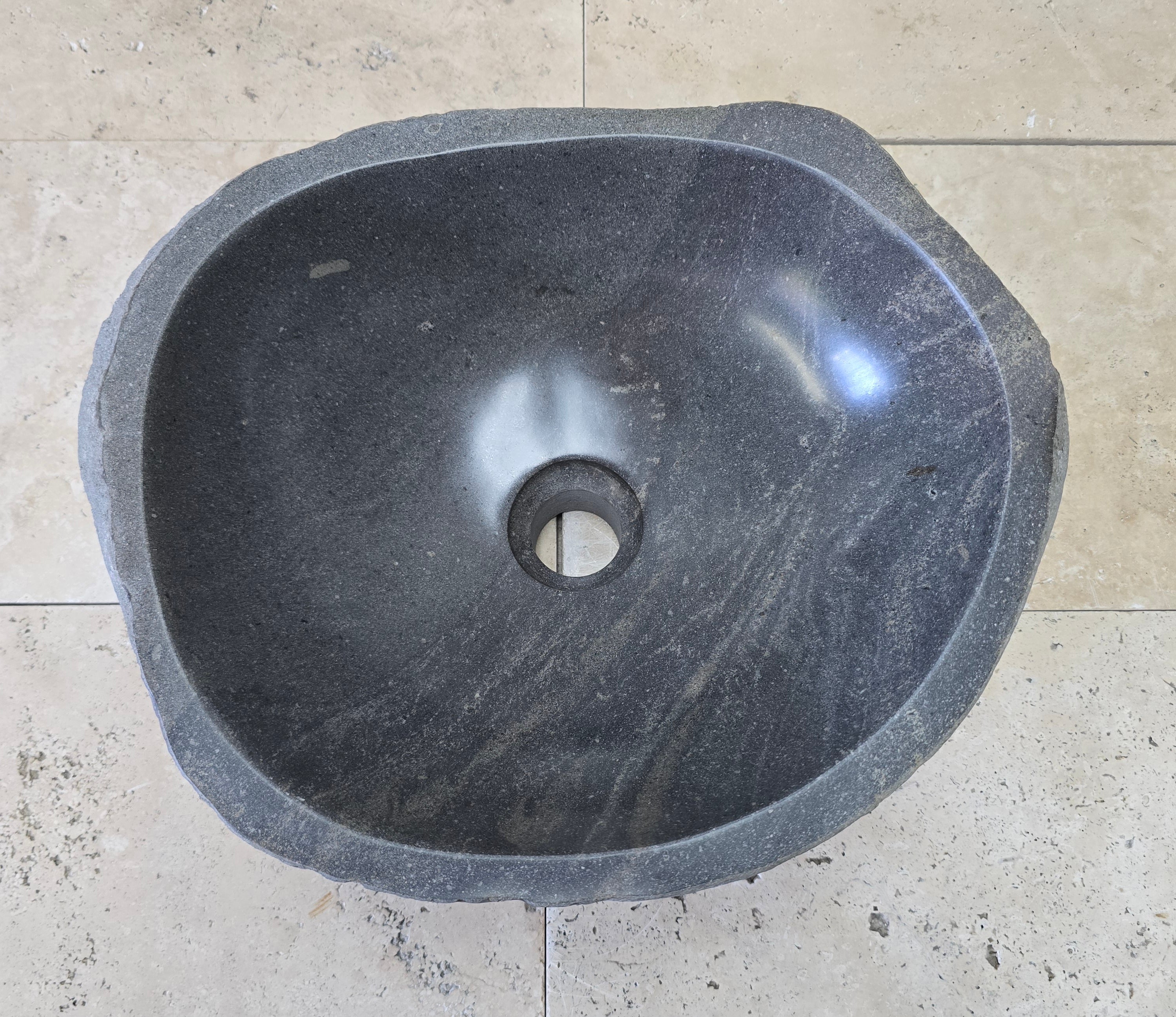 Handmade Natural Oval River Stone  Bathroom Basin  RS 2409069