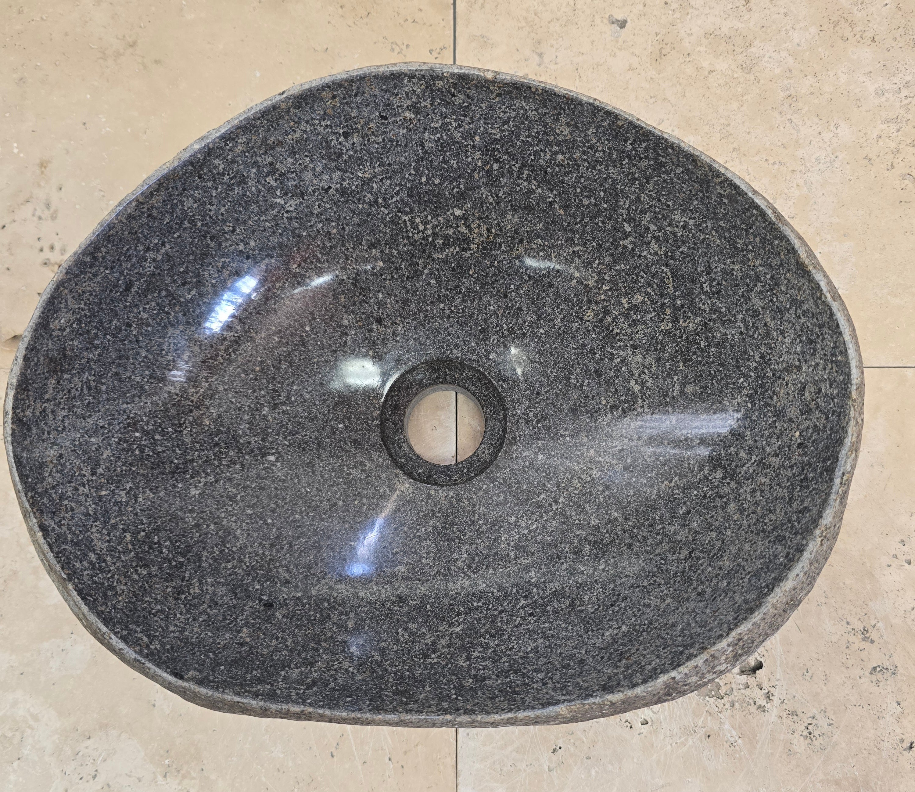 Handmade Natural Oval River Stone  Bathroom Basin  RVS 2409030